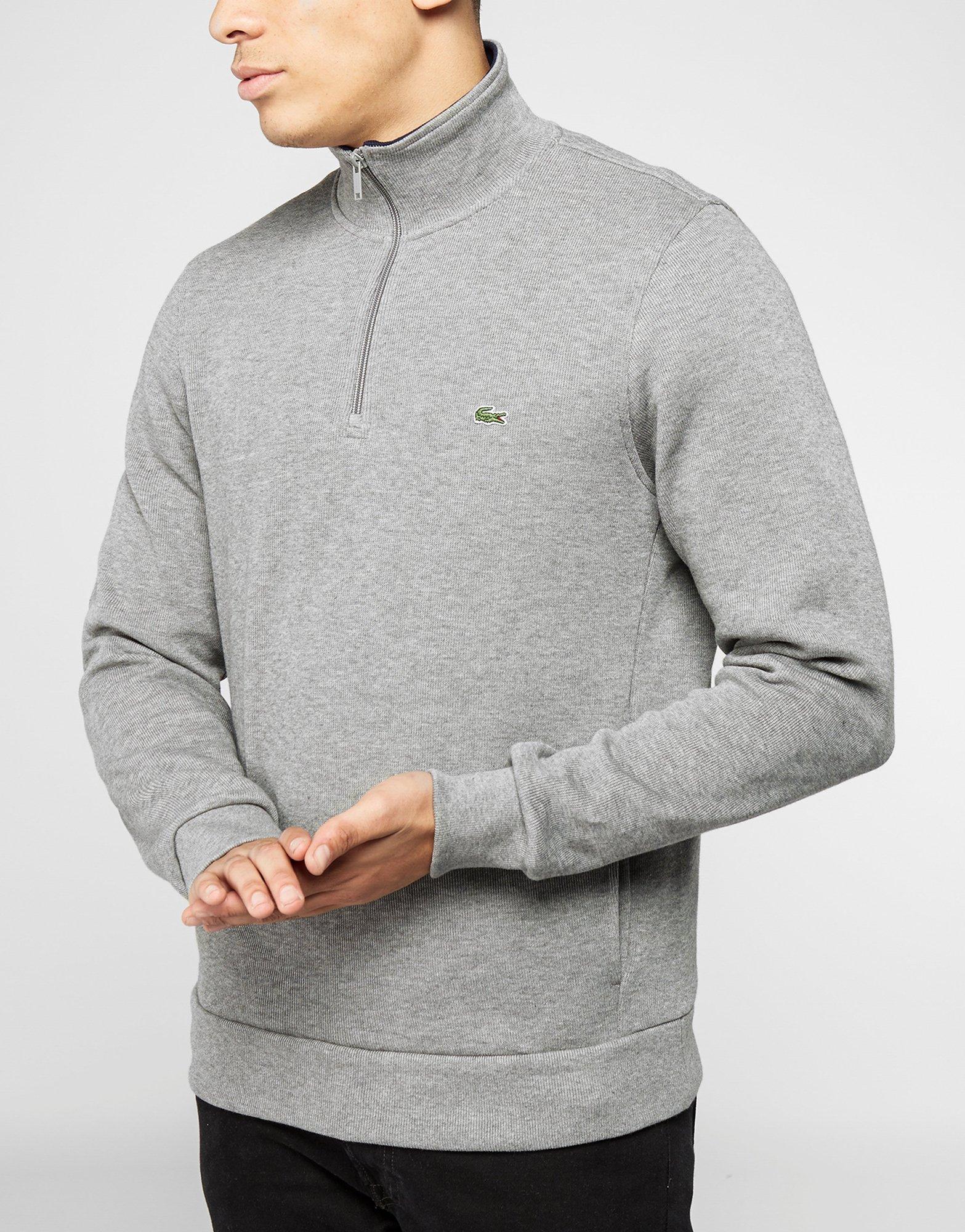 lacoste half zip grey