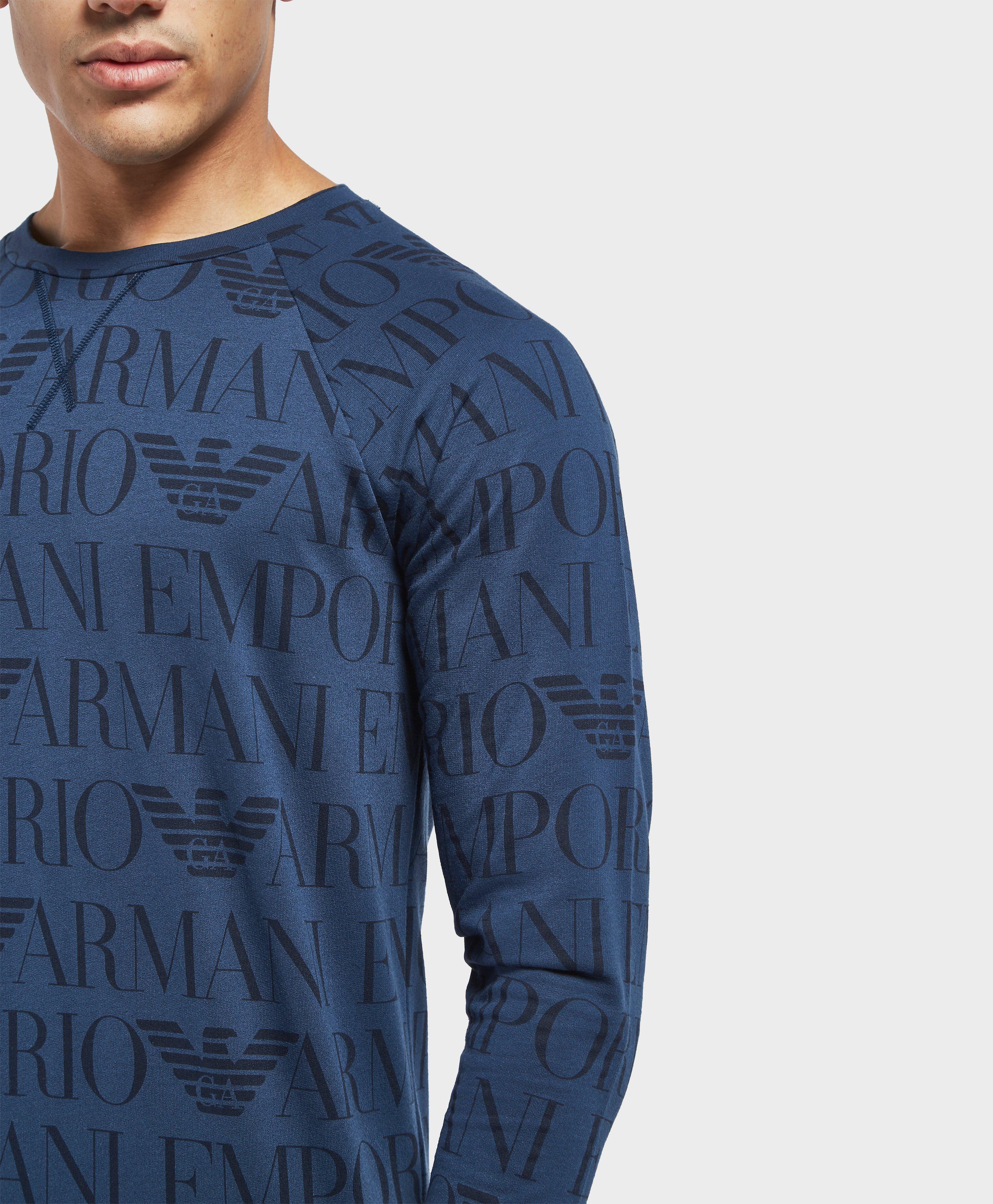 emporio armani all over print sweatshirt