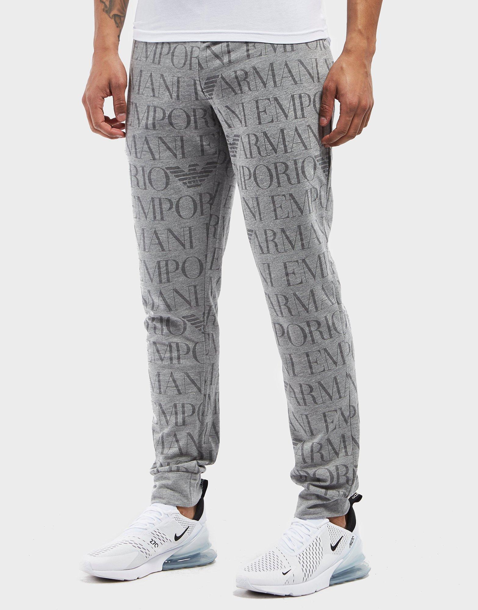 emporio armani all over print track pants