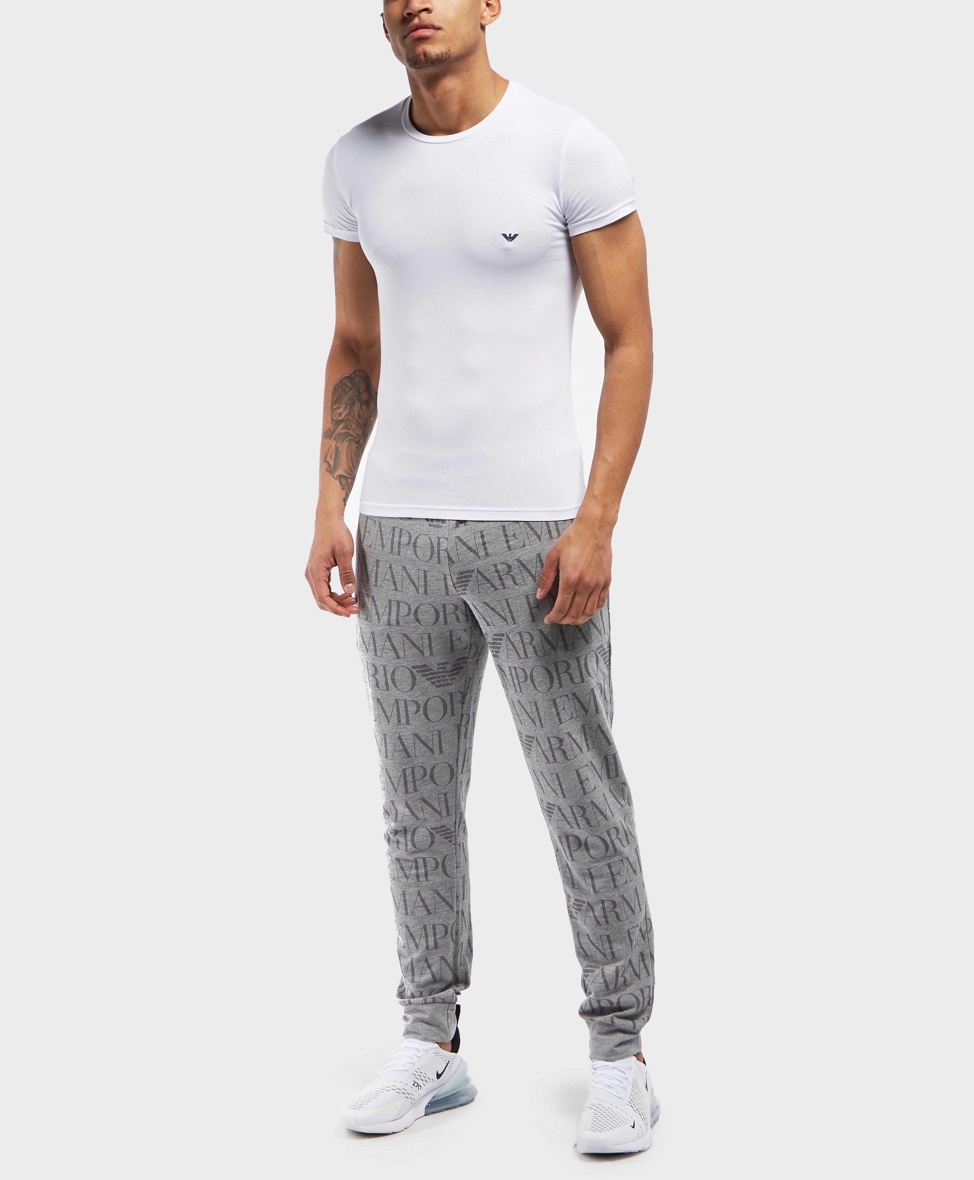 emporio armani all over print track pants