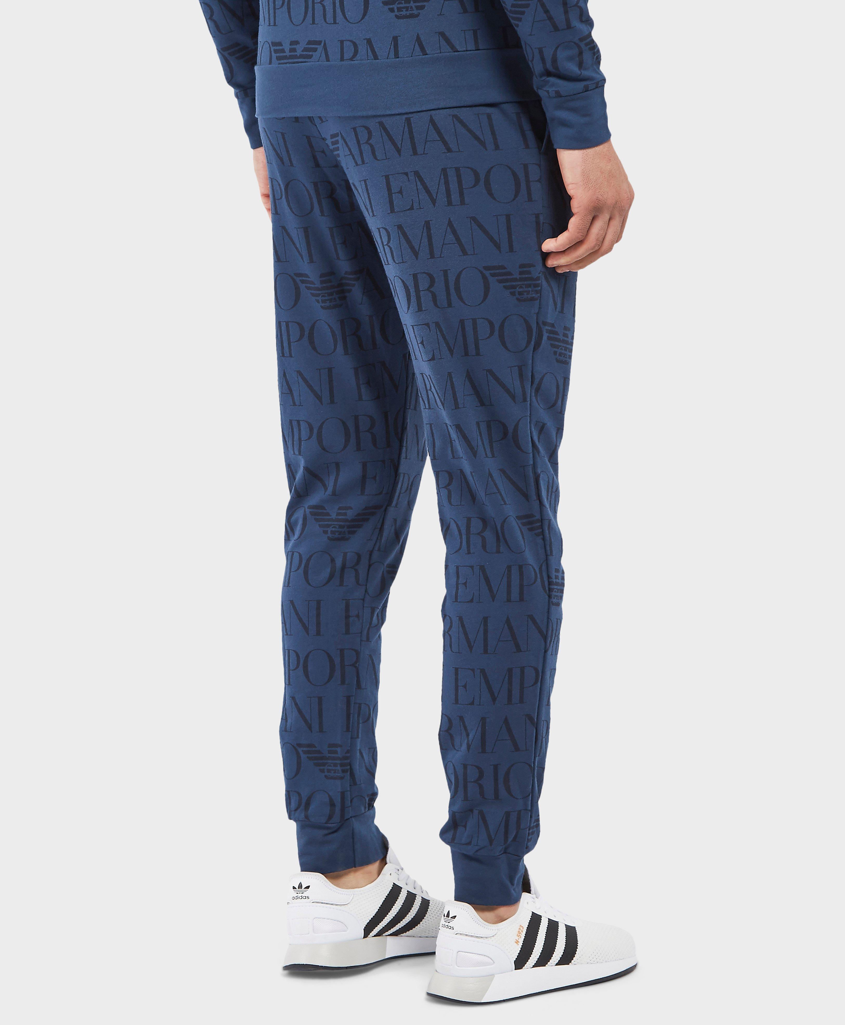 emporio armani all over print track pants