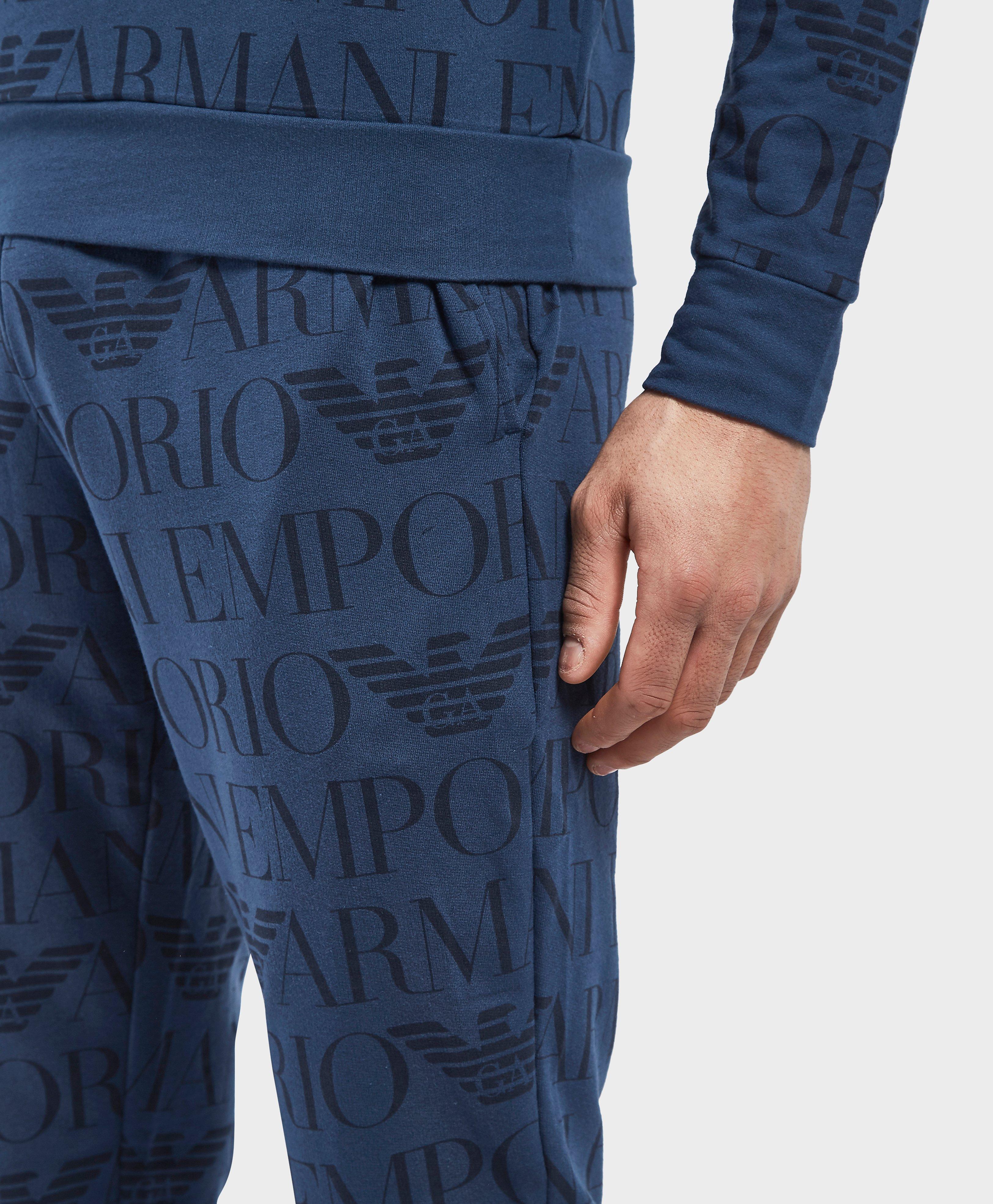 emporio armani all over print track pants