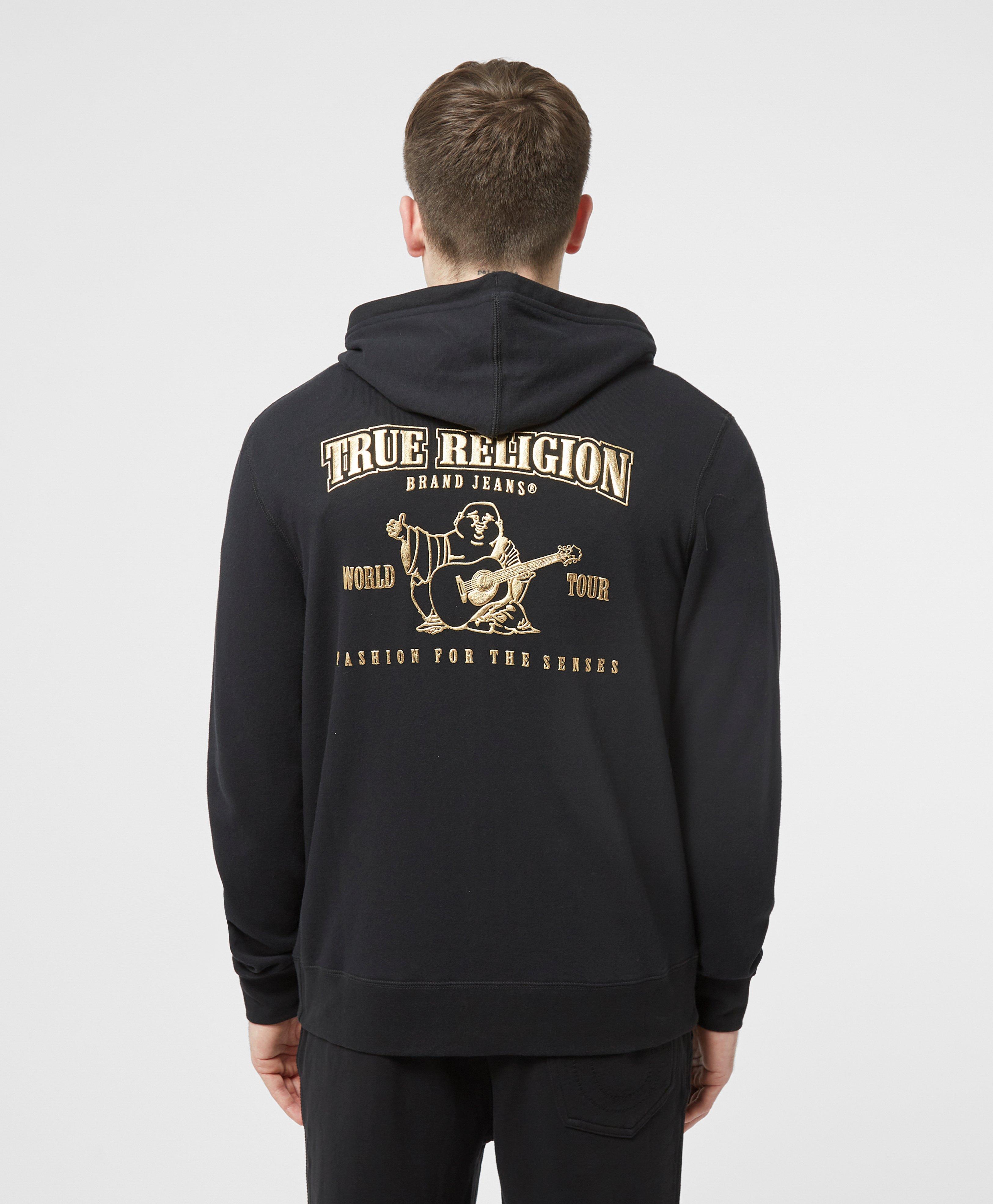 true religion hoodie black and gold