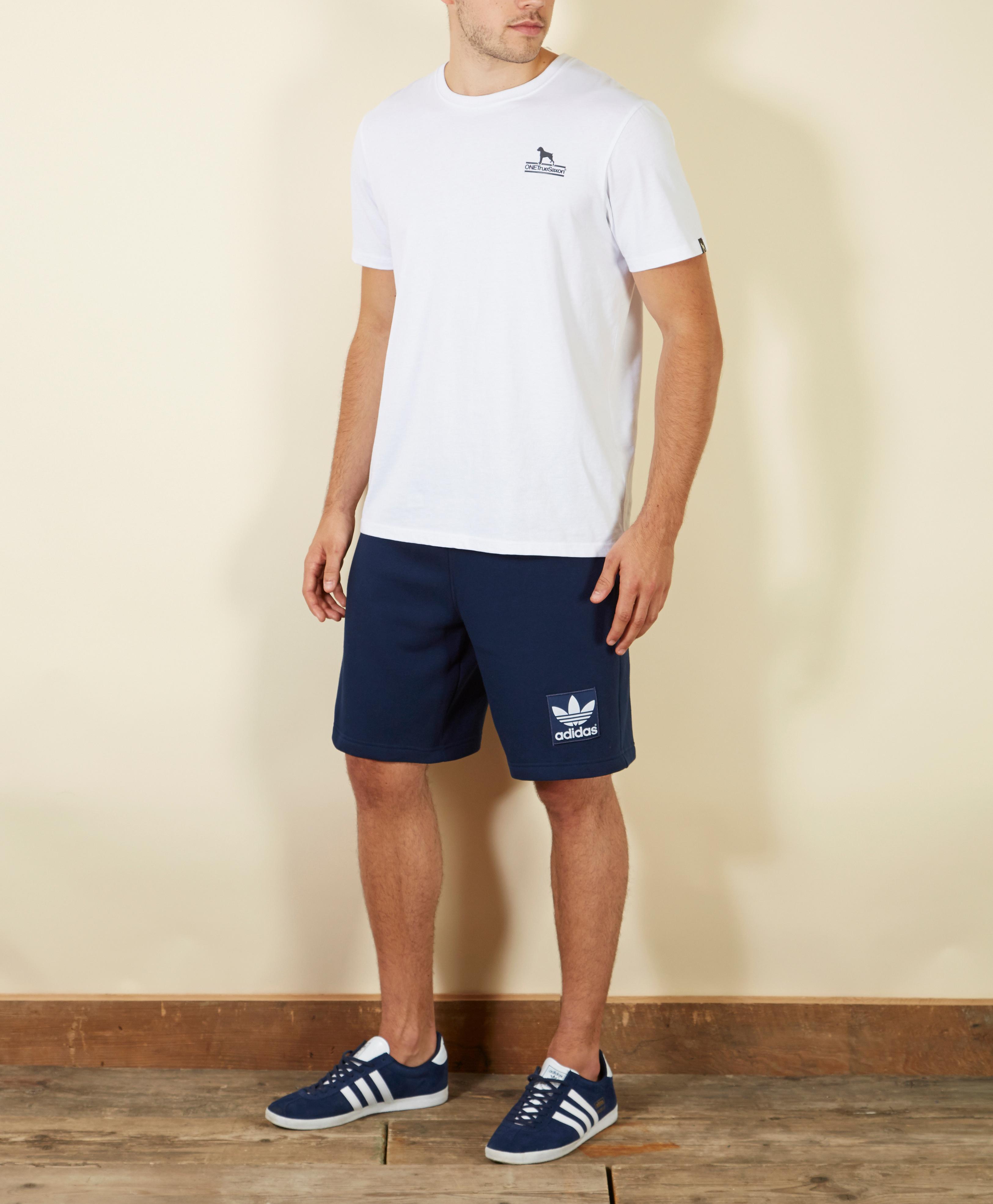 adidas navy fleece shorts