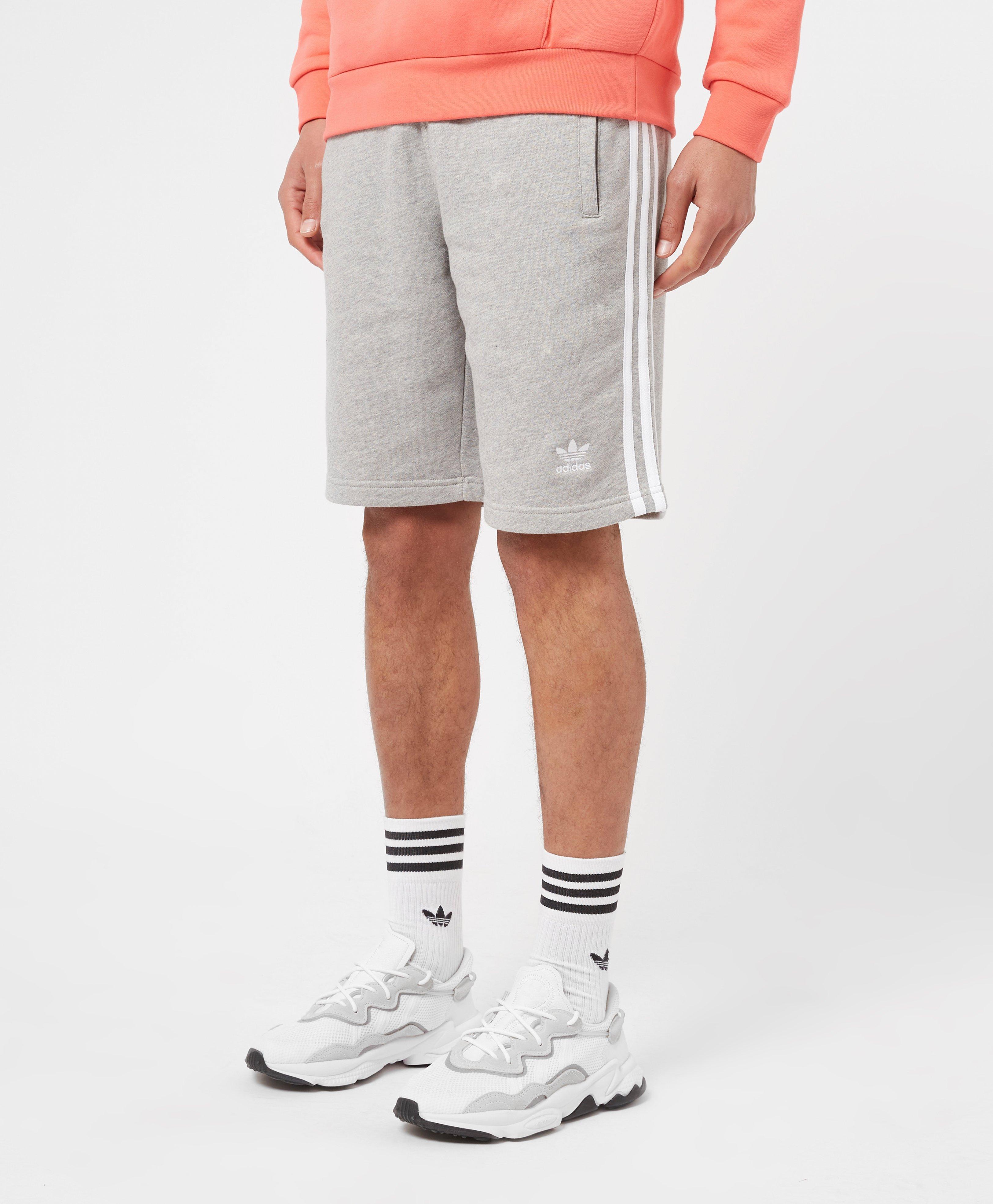 adidas 3 stripe fleece shorts