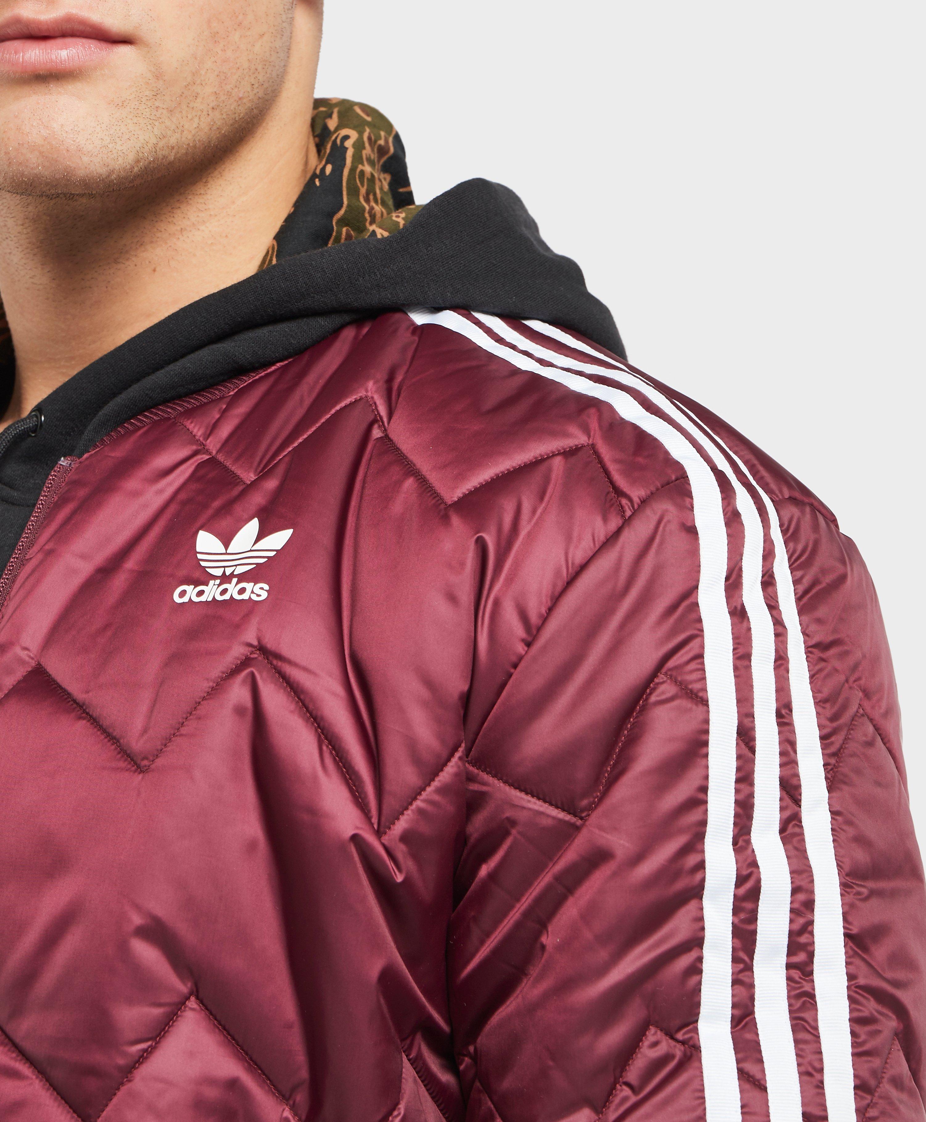 adidas sst quilted jacket red