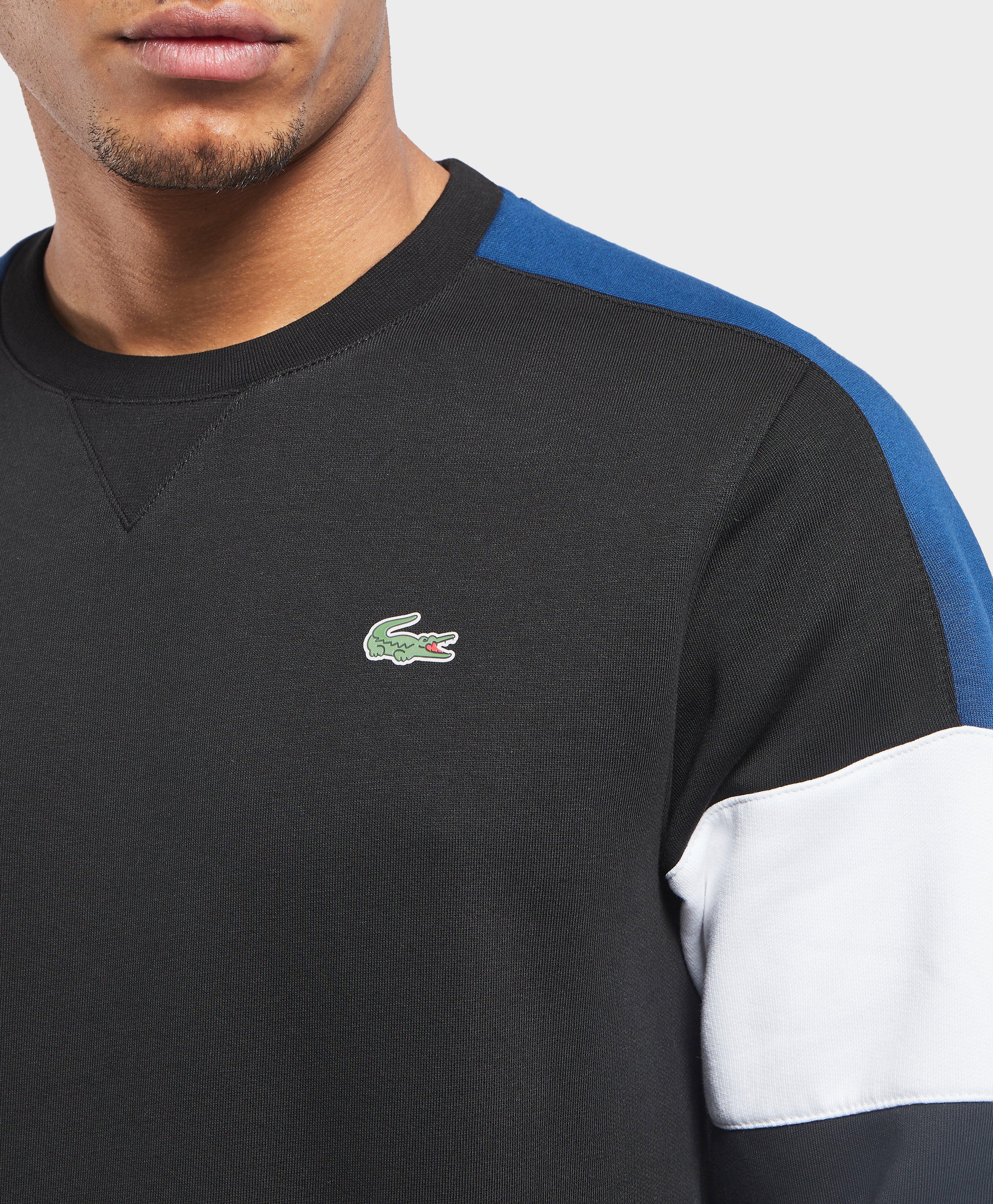 lacoste colour block crew sweatshirt