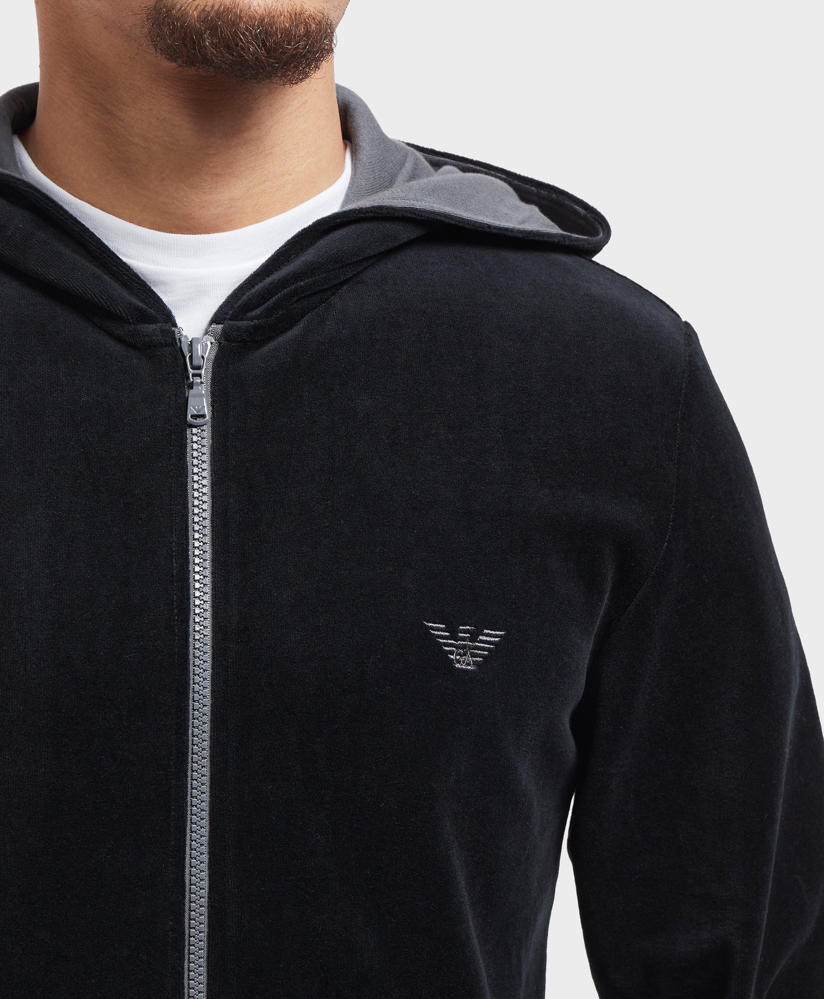 armani velour hoodie
