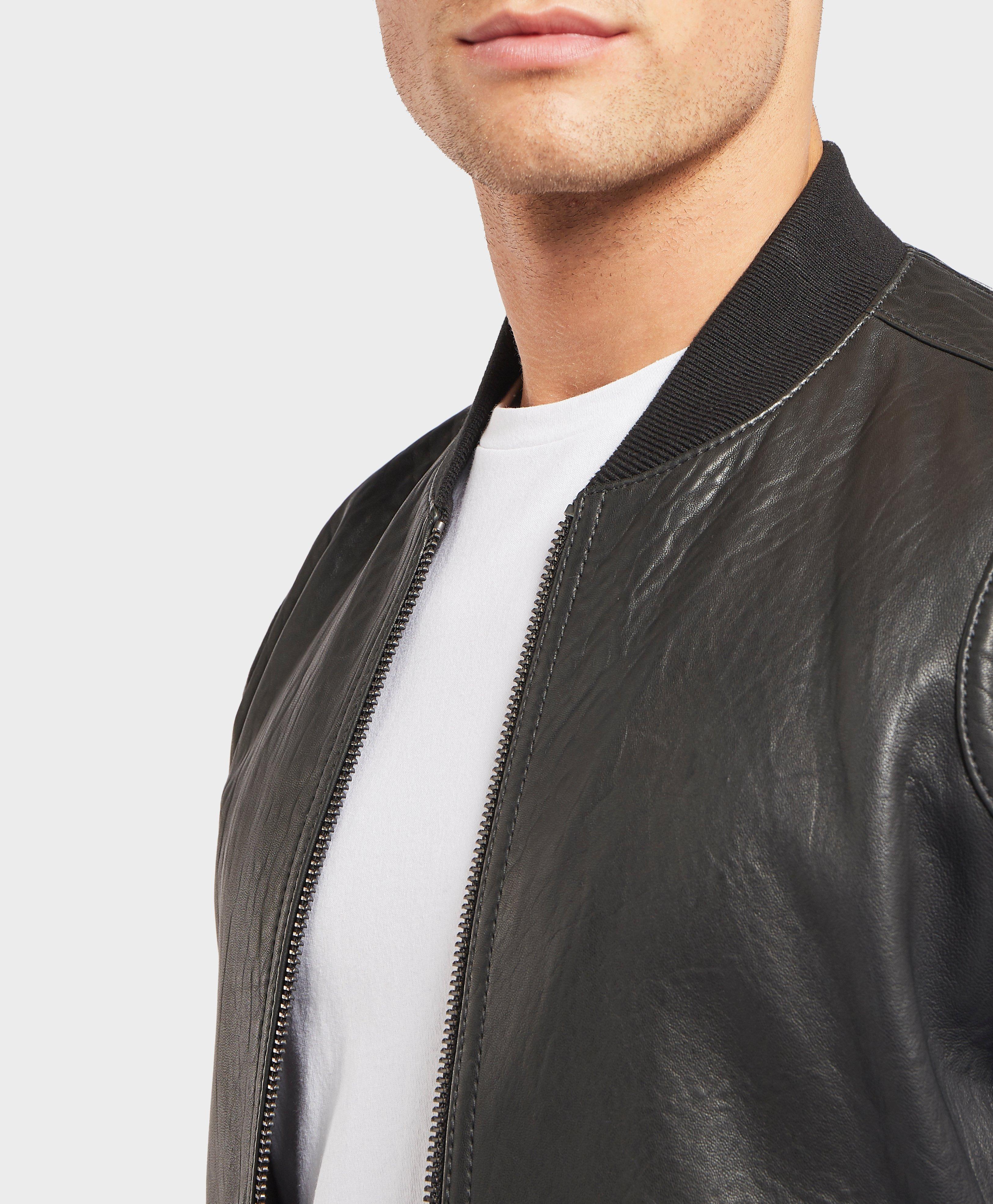 hugo boss leather bomber jacket