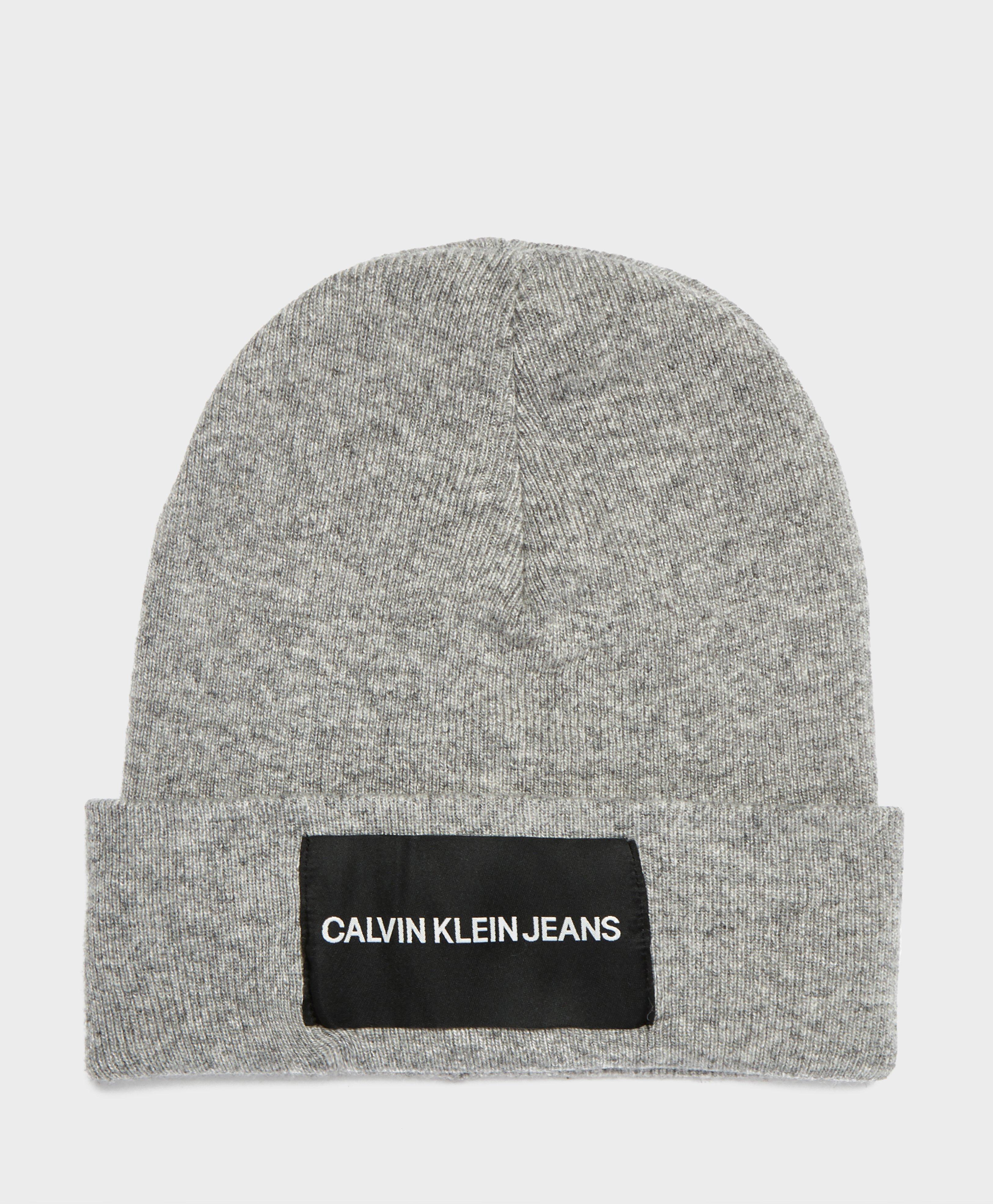 grey calvin klein beanie