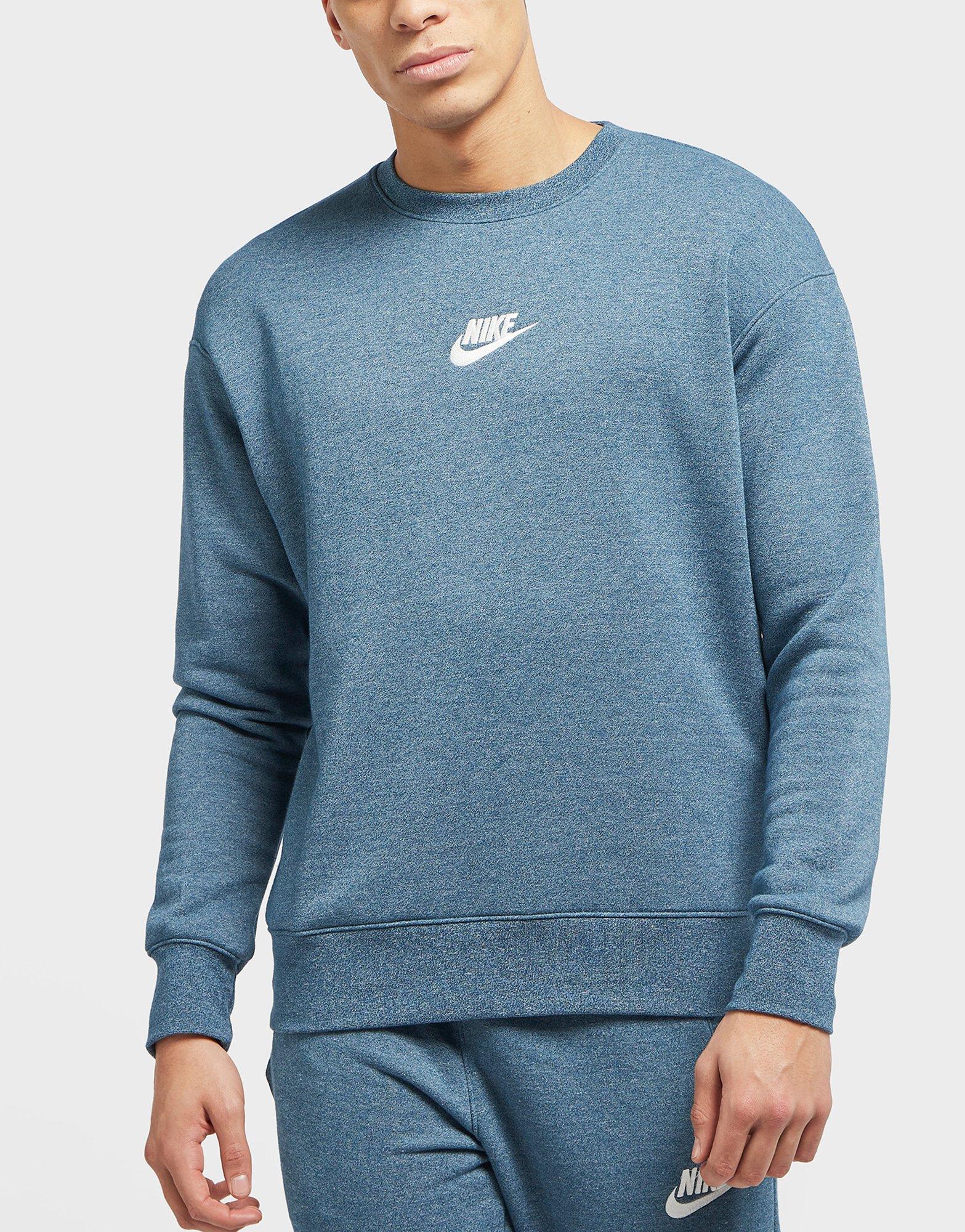 nike heritage crew sweatshirt blue