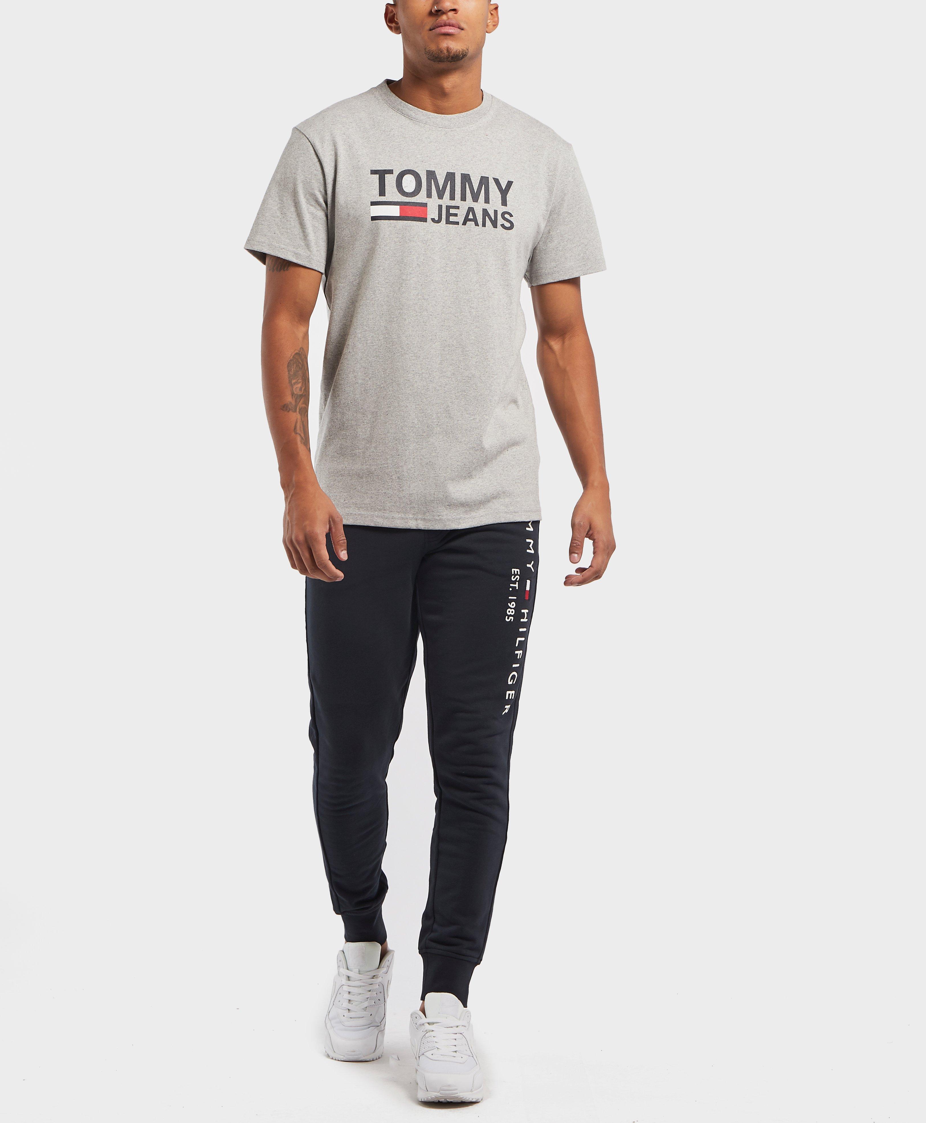 tommy hilfiger logo cuffed fleece pants