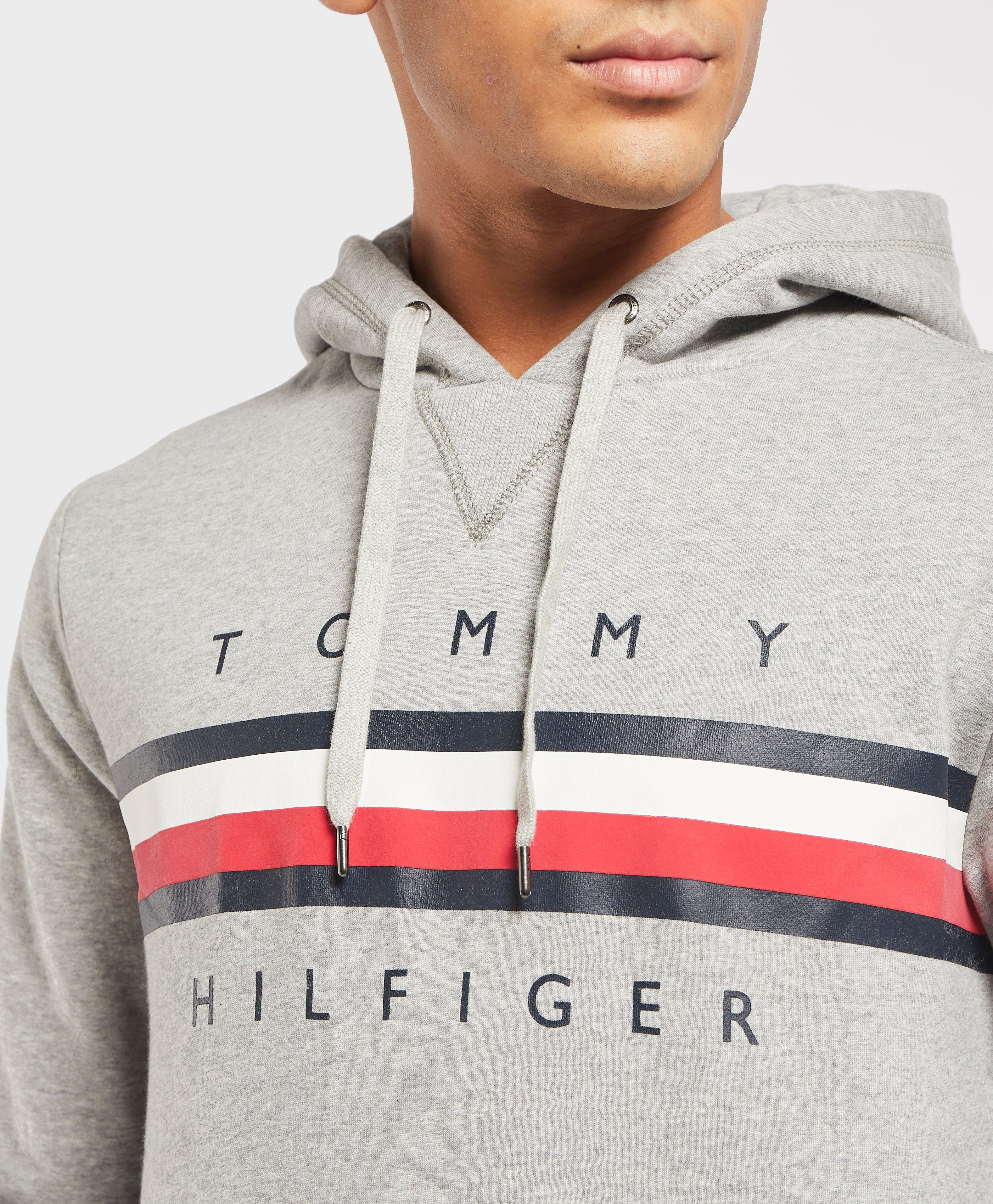 tommy hilfiger stripe logo hoodie