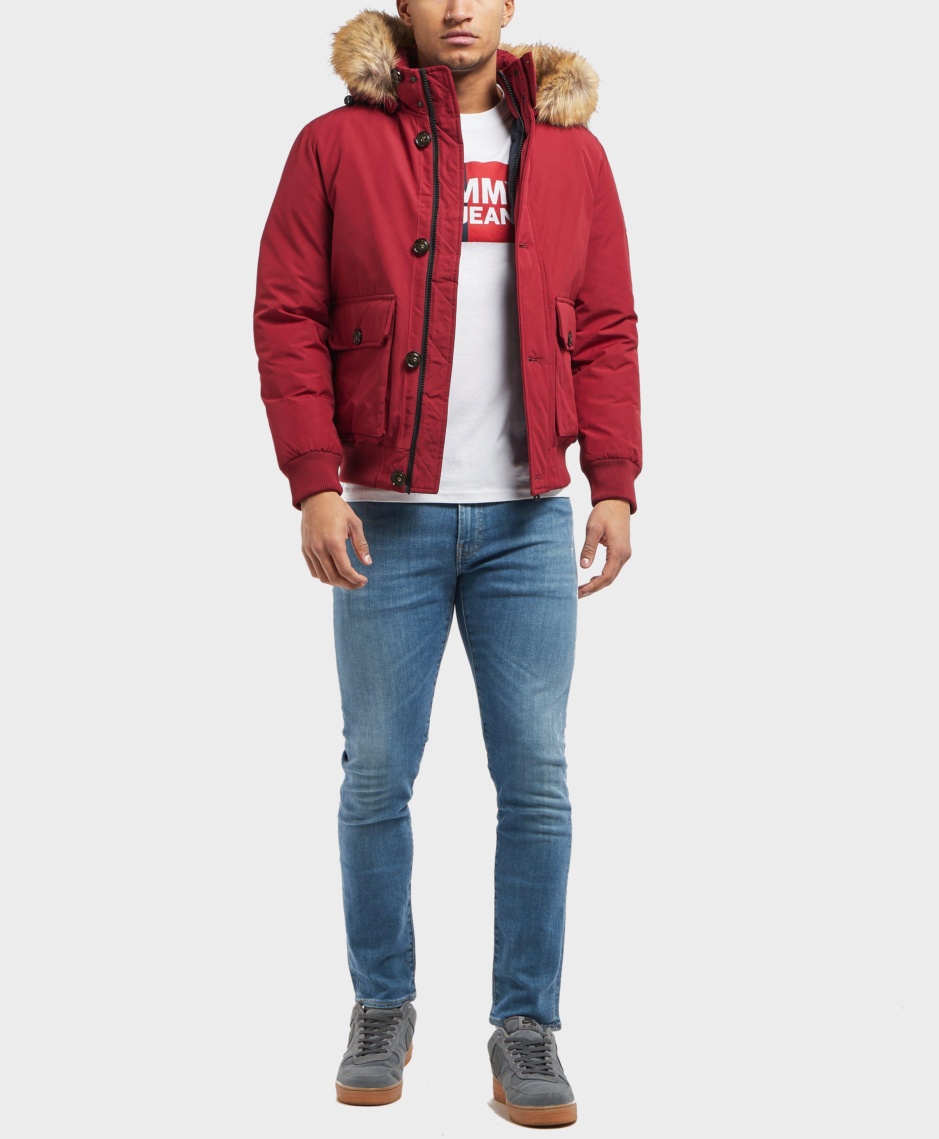 red tommy hilfiger bomber jacket