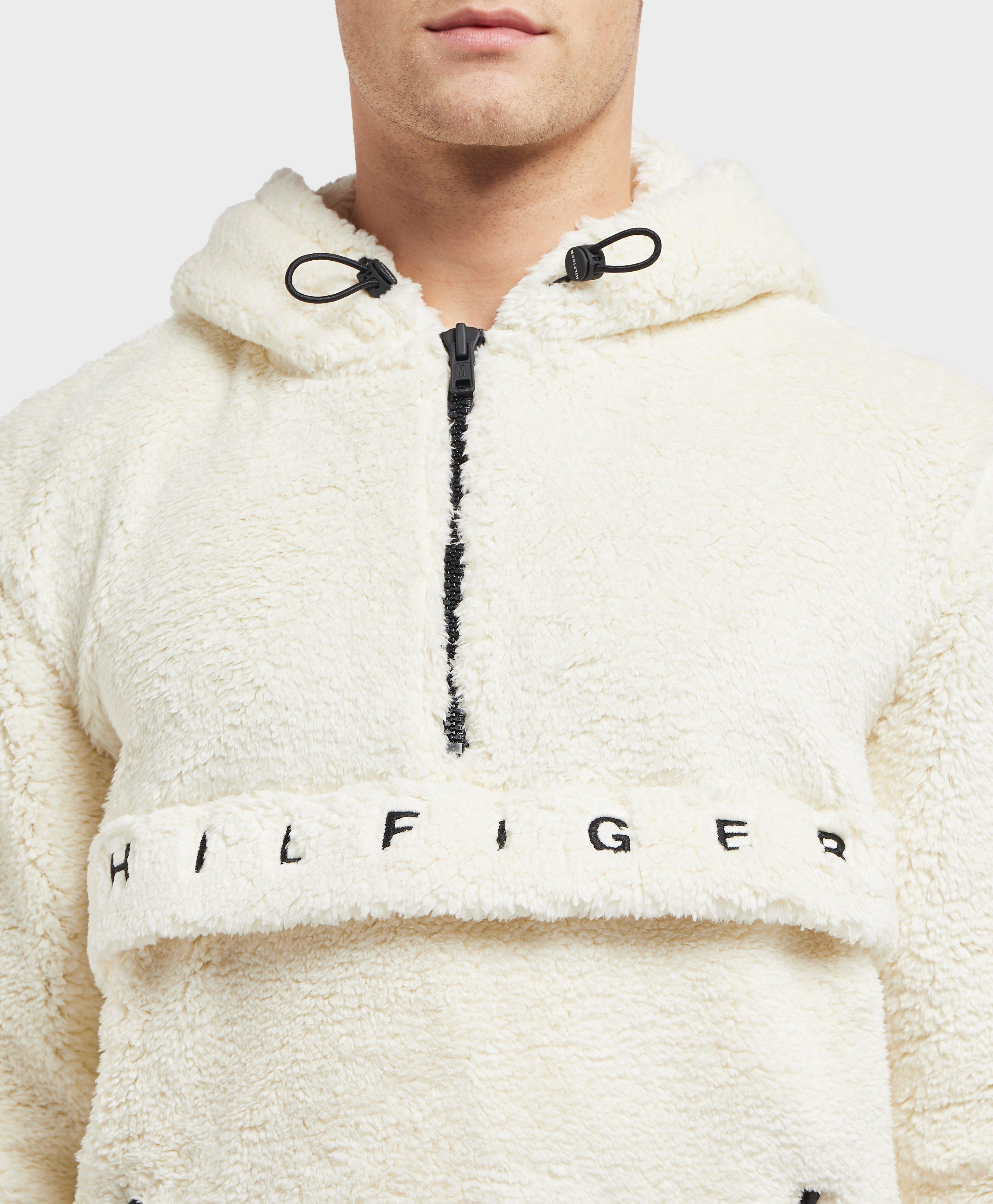 tommy hilfiger half zip teddy hoodie