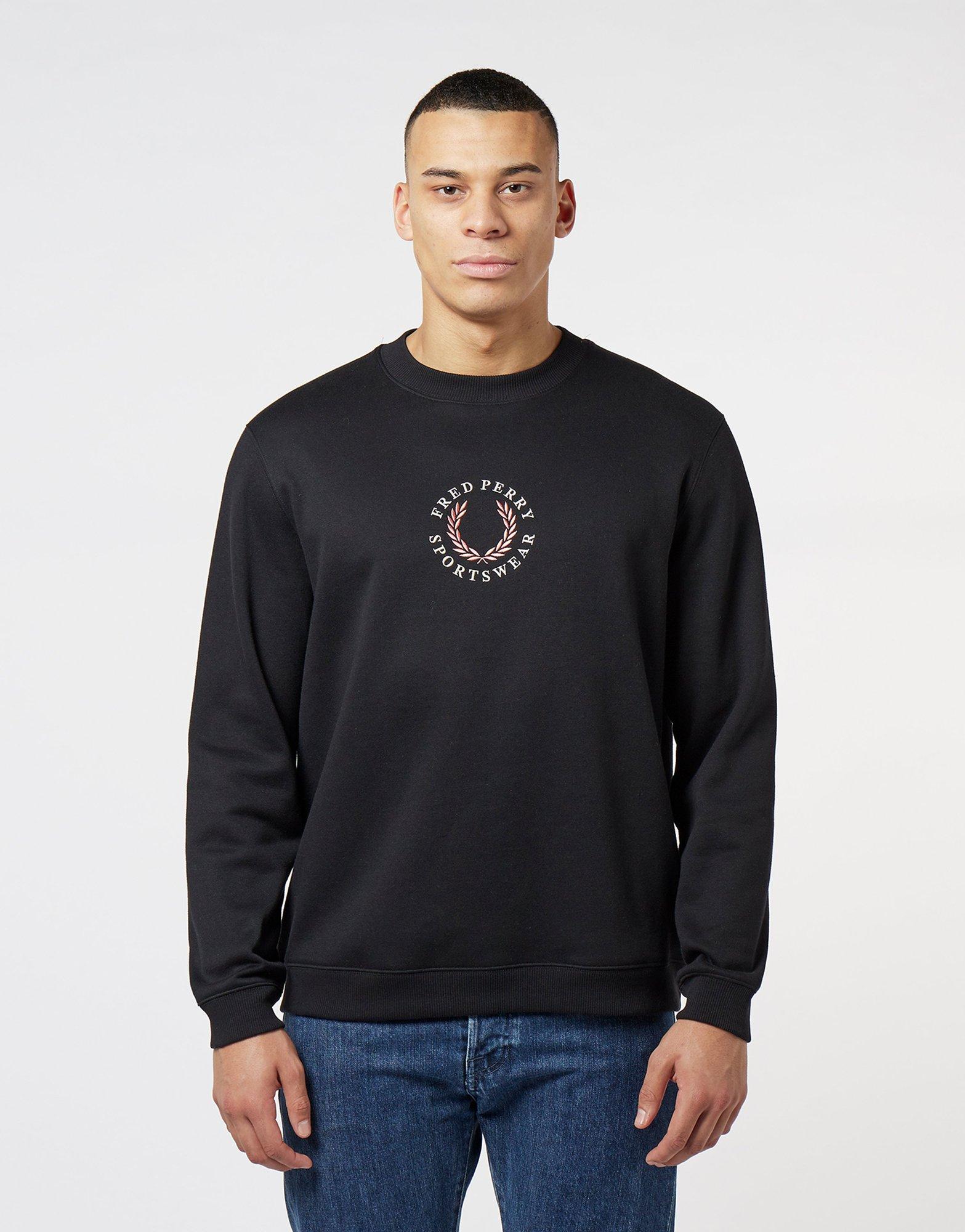 fred perry arch branded sweatshirt