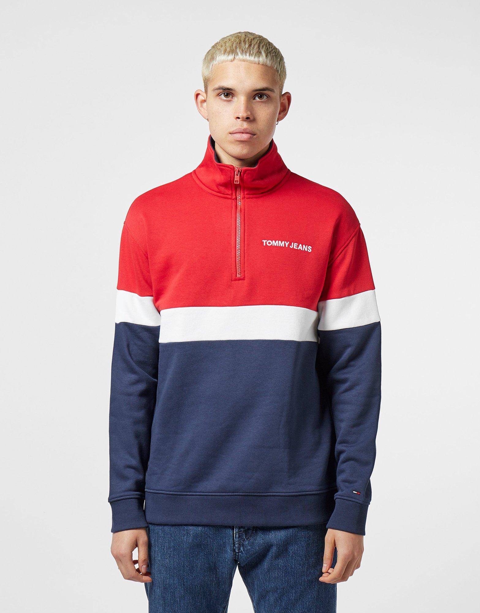 tommy jeans half zip sweatshirt