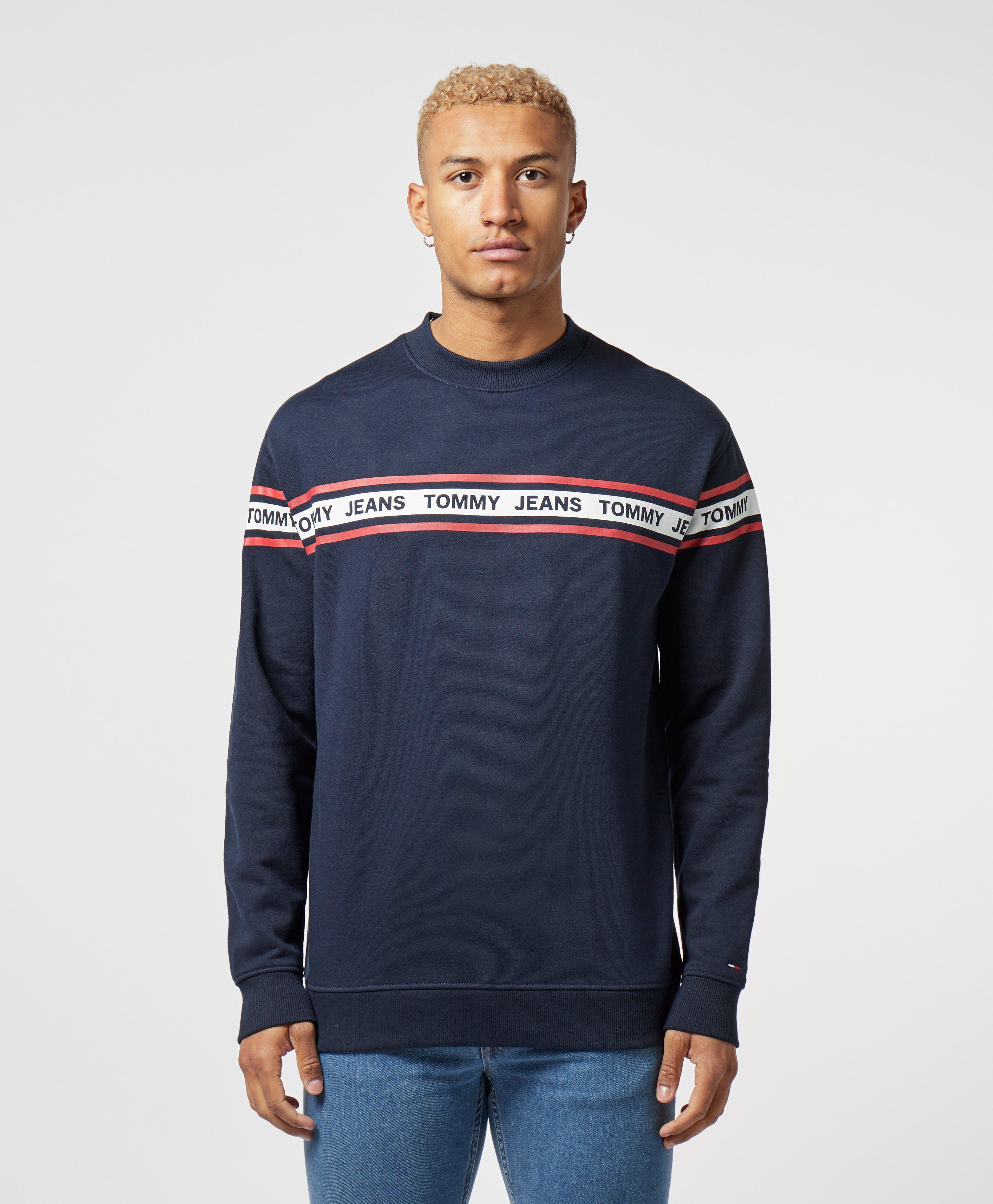 tommy jeans tape crew sweatshirt