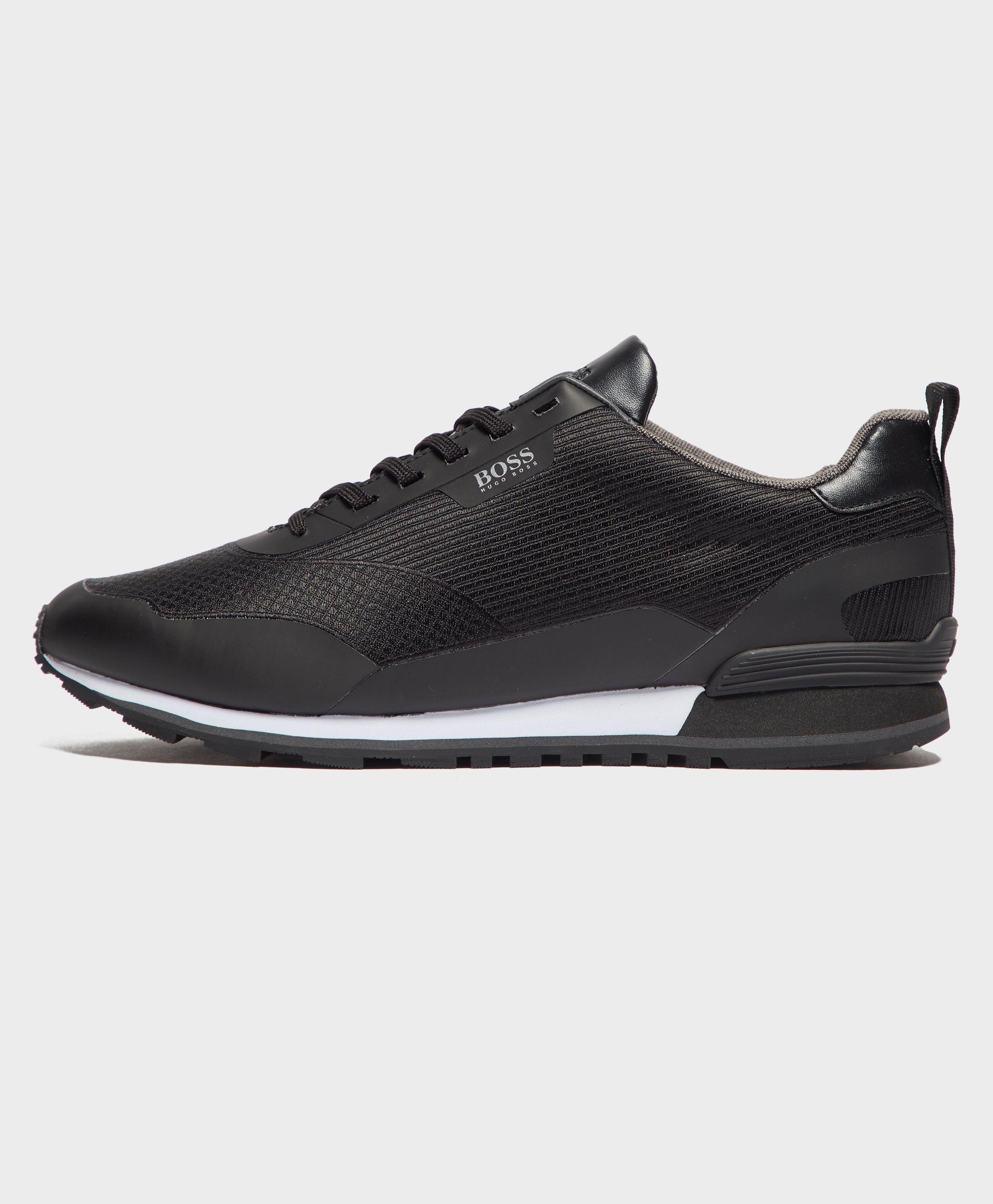 boss zephir runn nylon trainers in black