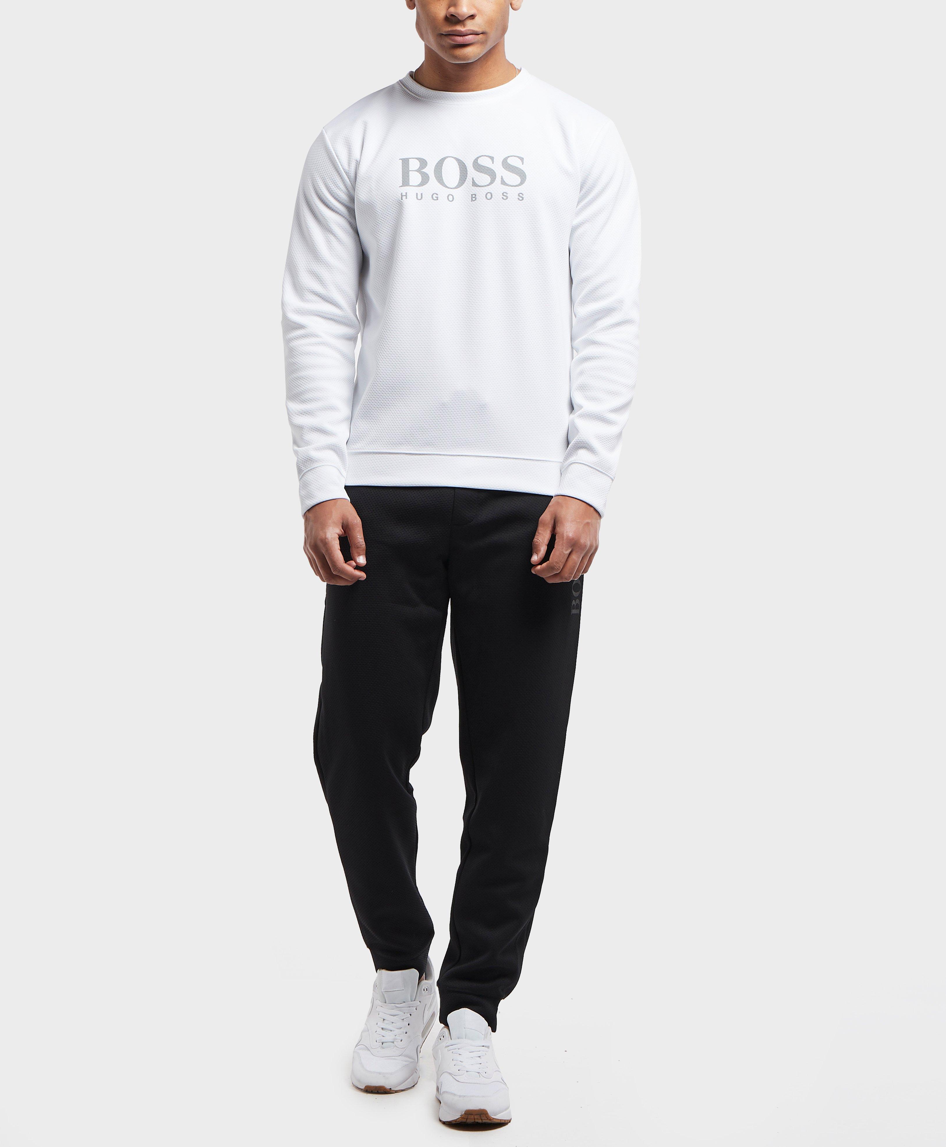 boss mesh crew sweatshirt