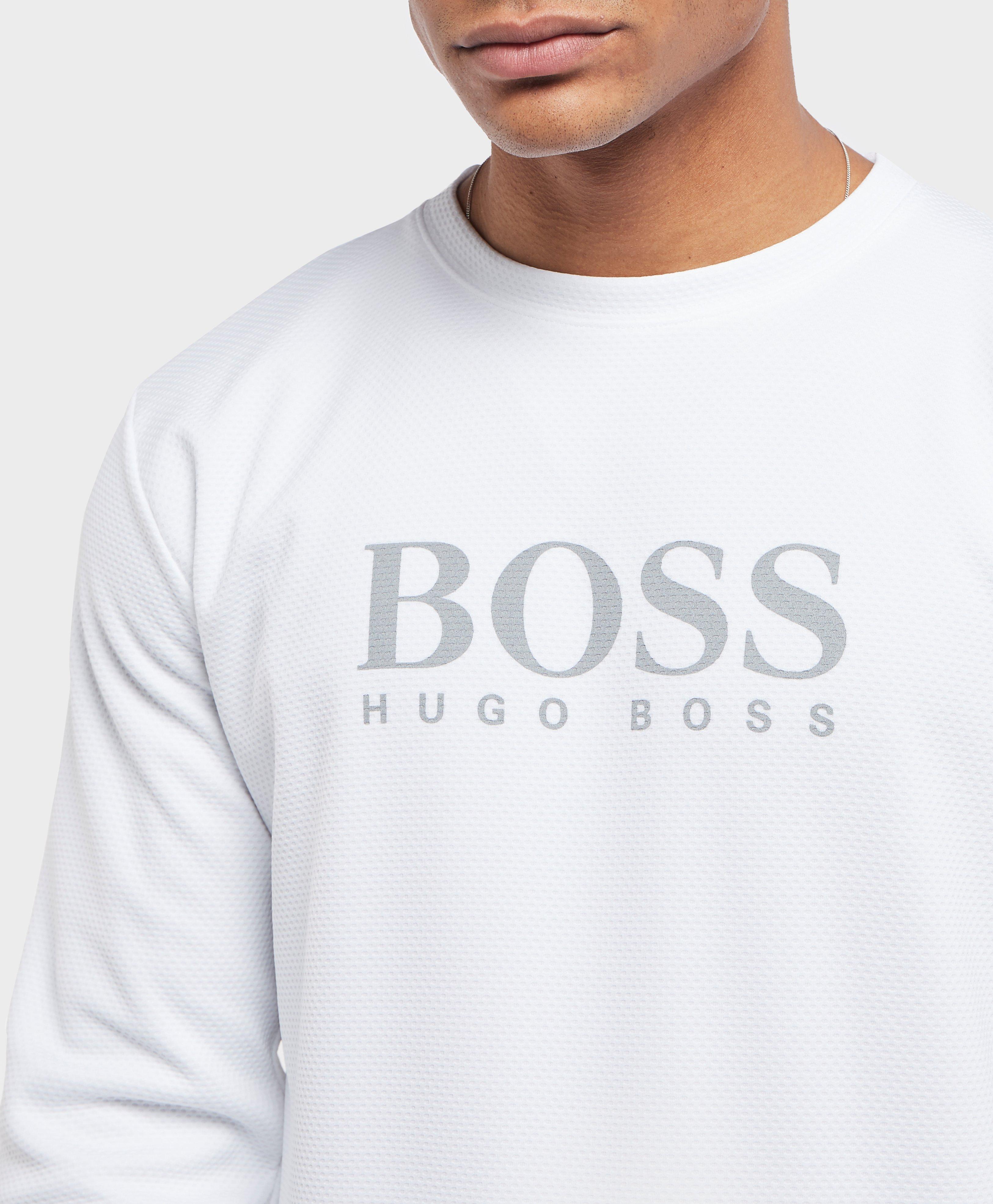 boss mesh crew sweatshirt