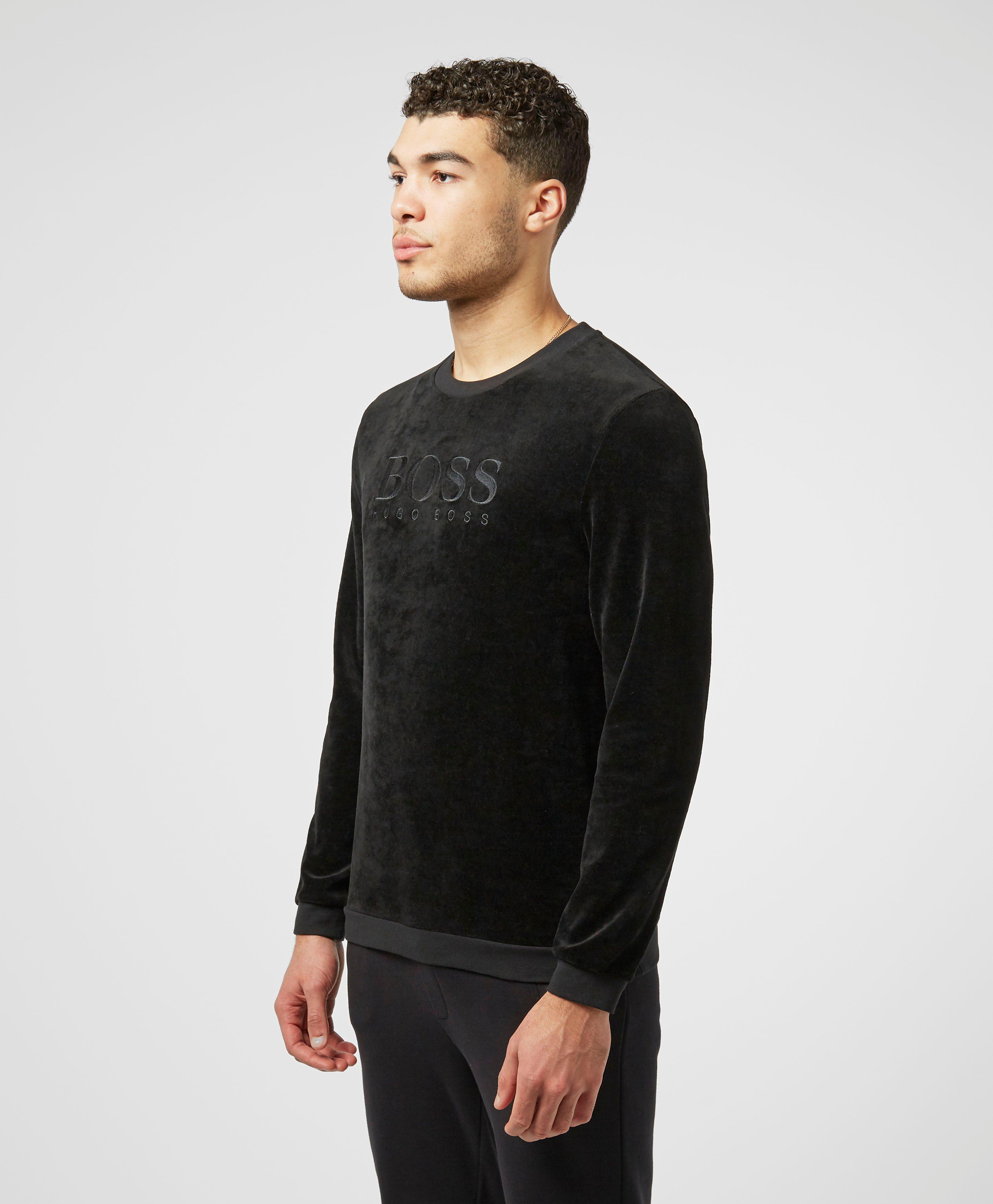 boss velour crew neck sweatshirt