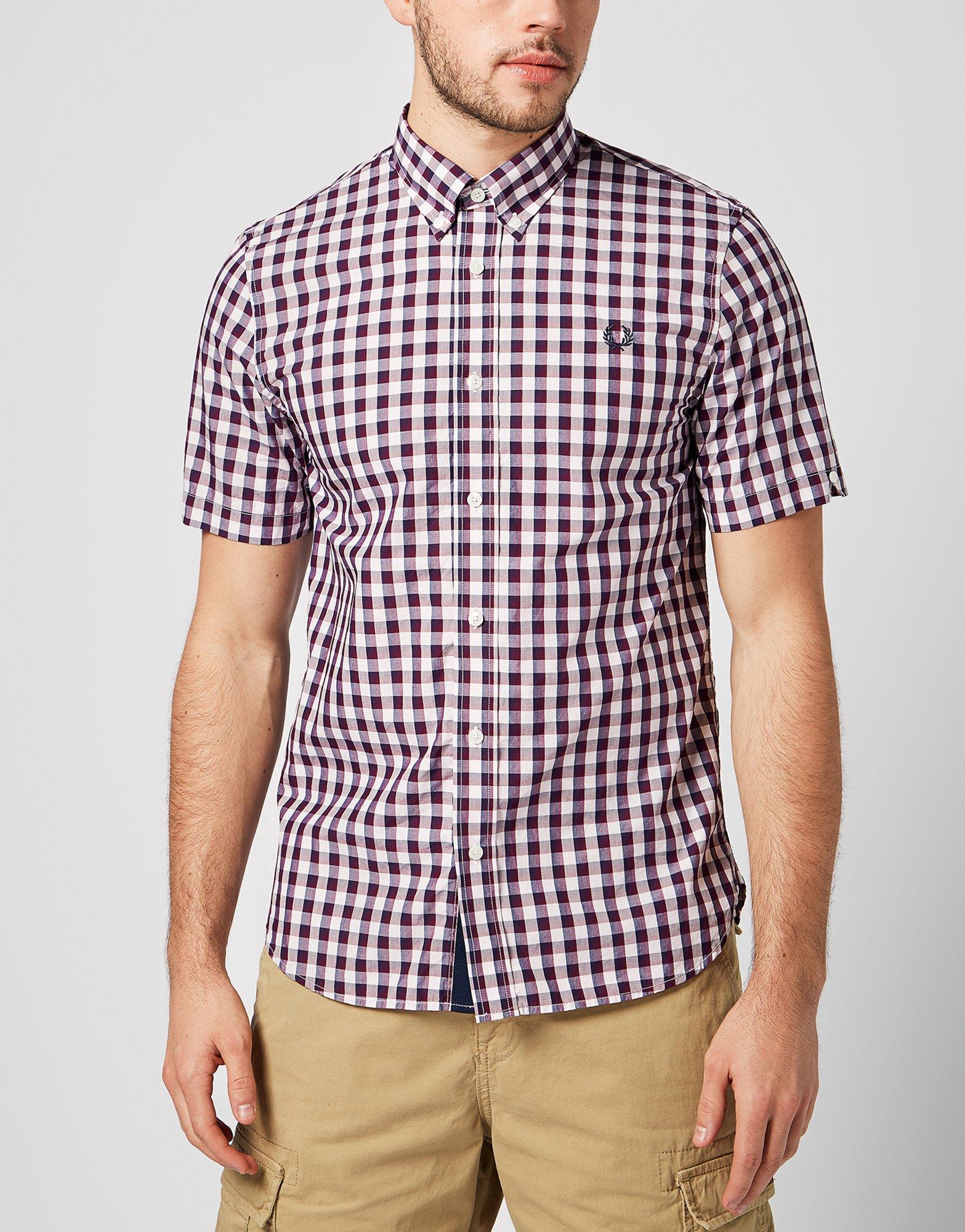 fred perry short sleeve gingham shirt