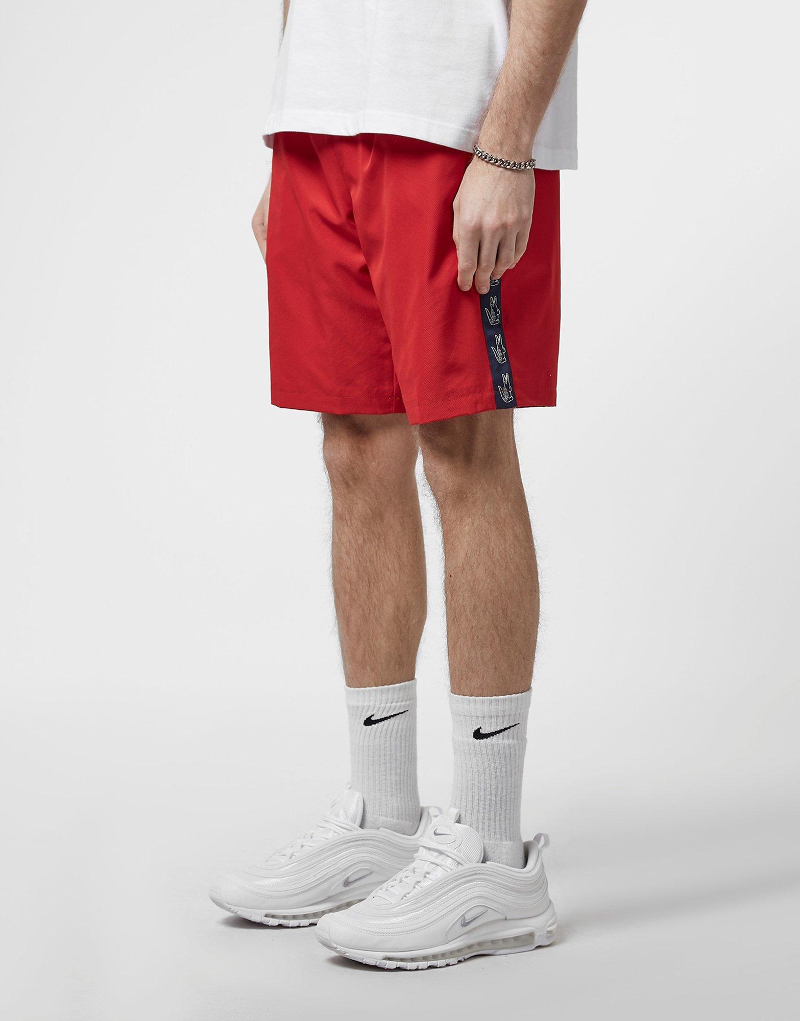 lacoste tape shorts