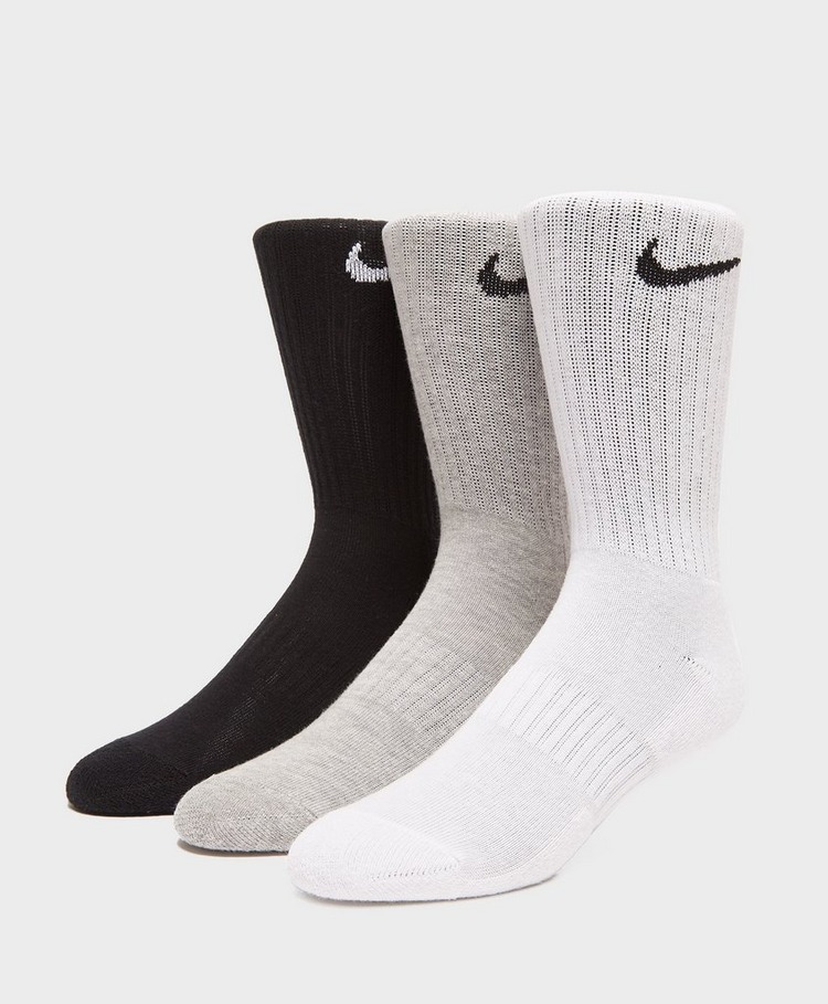 nike 3 pack cushioned crew socks white