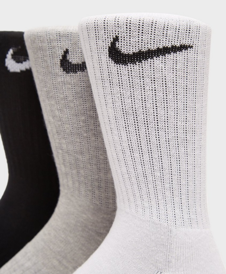 nike 3 pack cushioned crew socks white