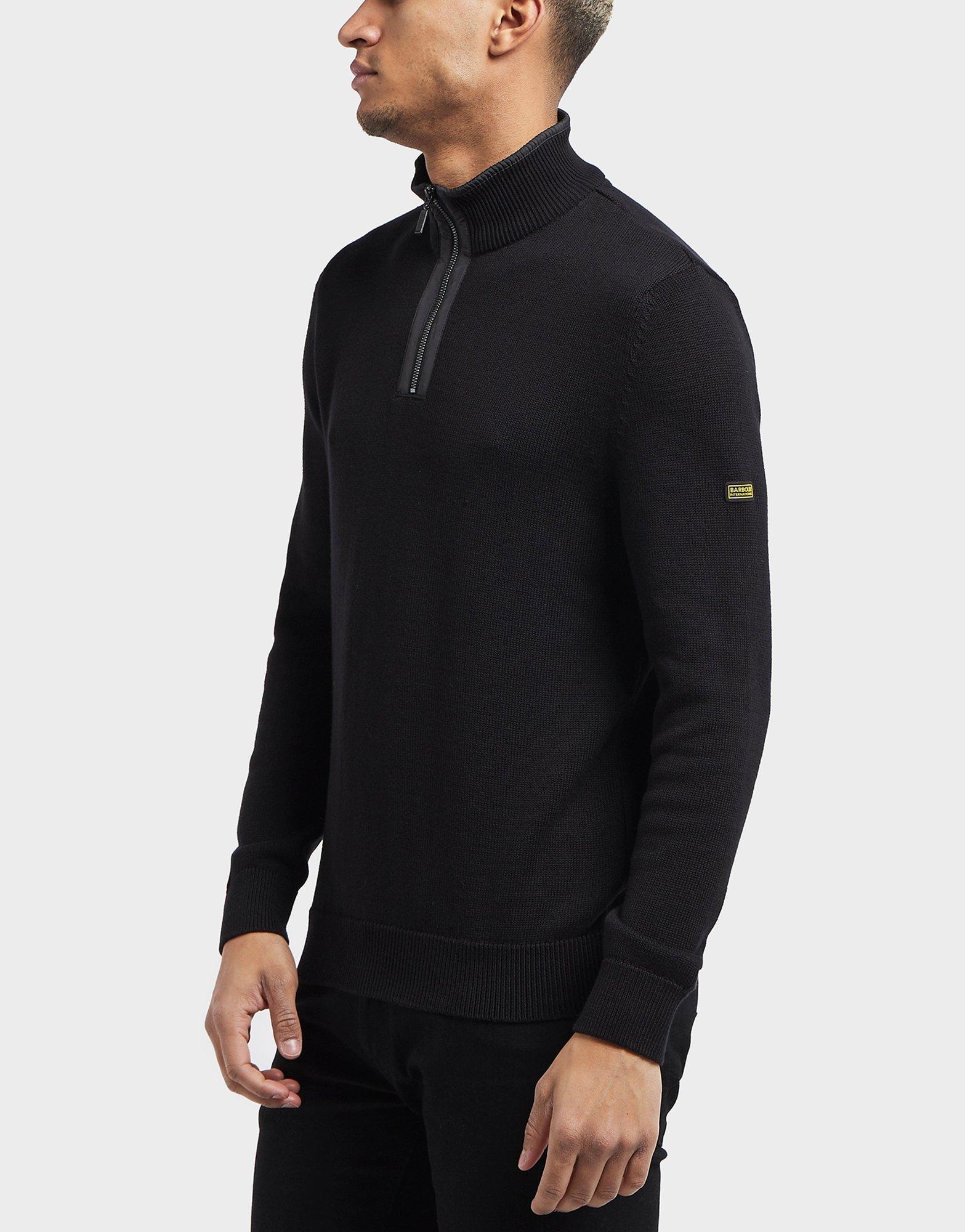 barbour cotton half zip sweater