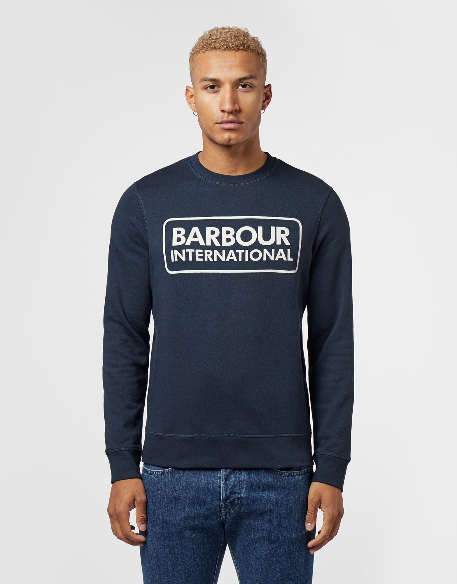 barbour international crew neck sweatshirt black