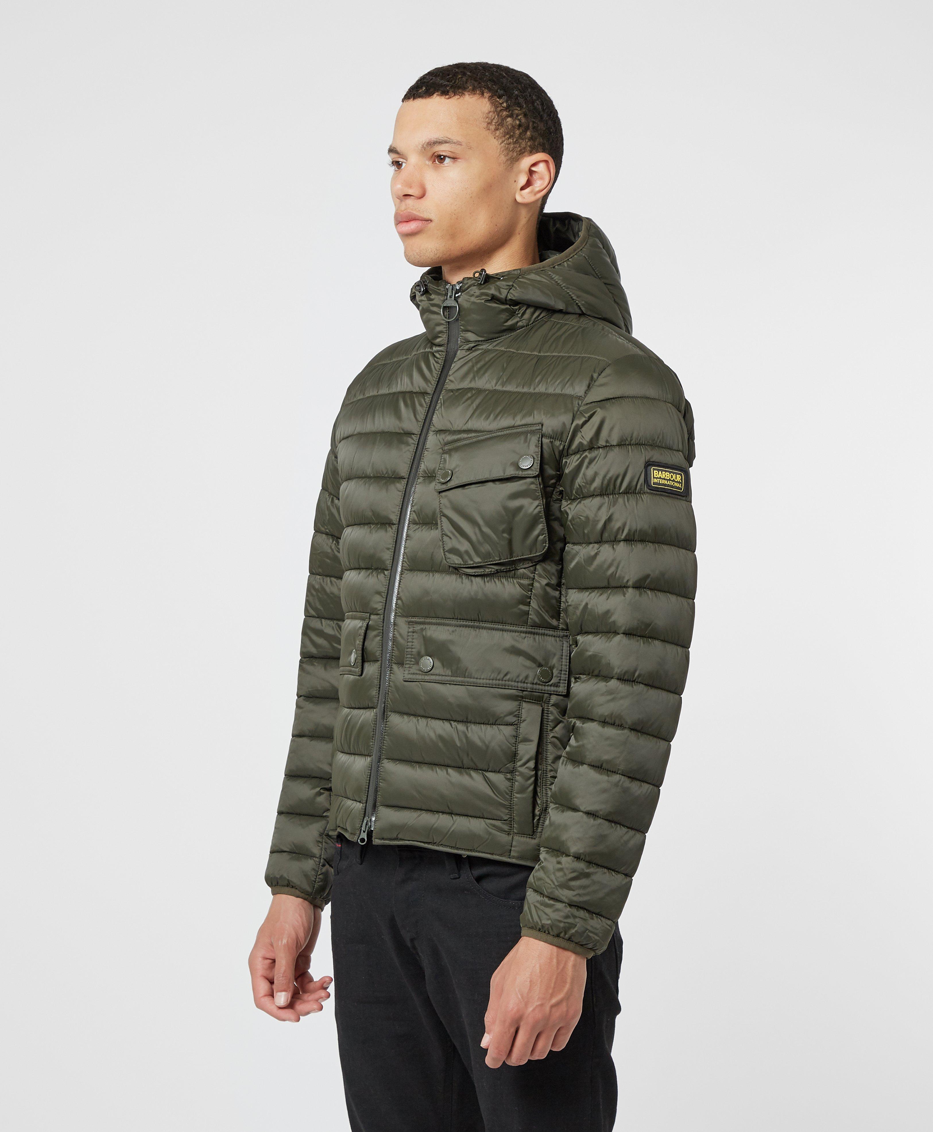 barbour international quilted ouston jacket black