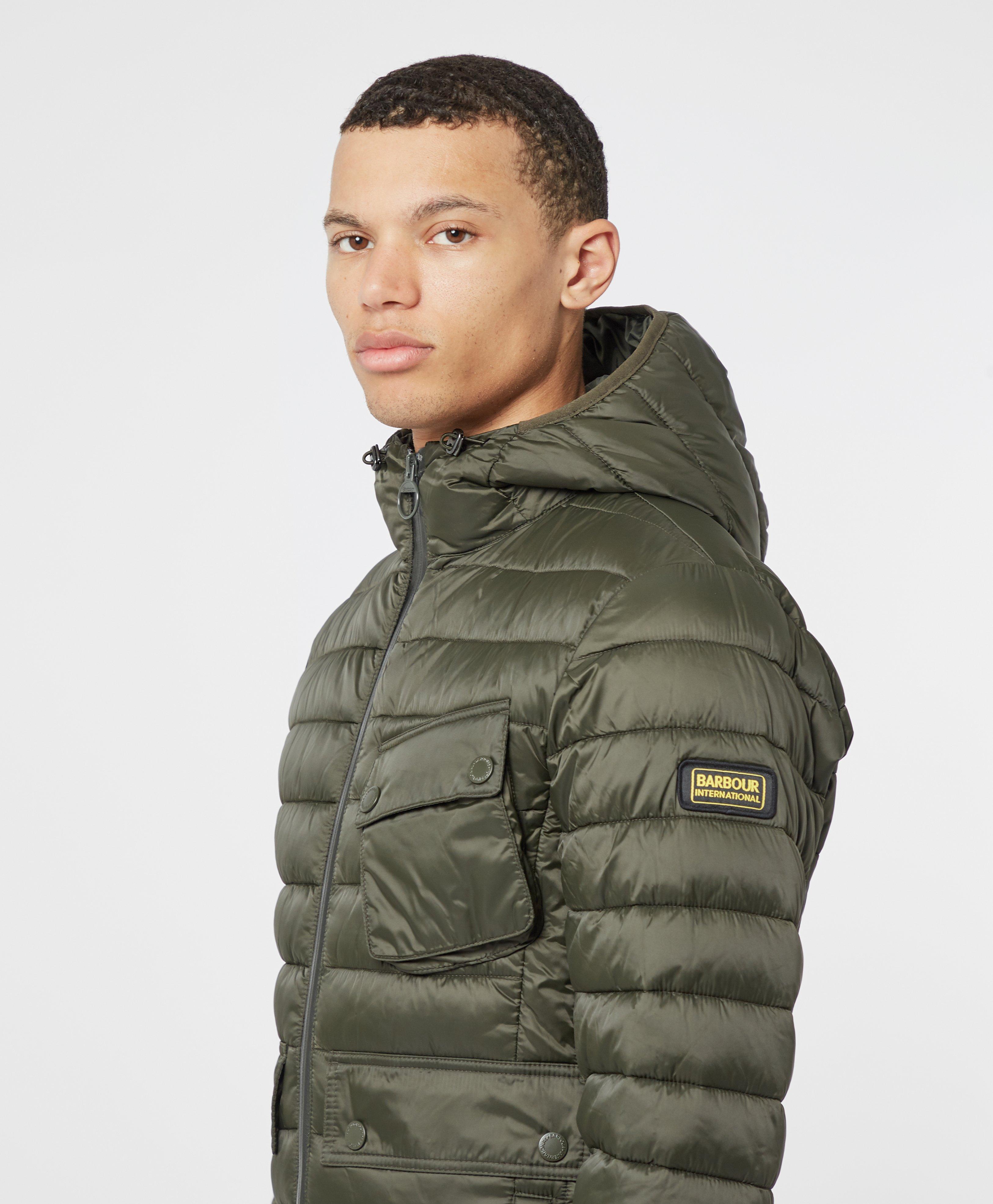 barbour international quilted ouston jacket black