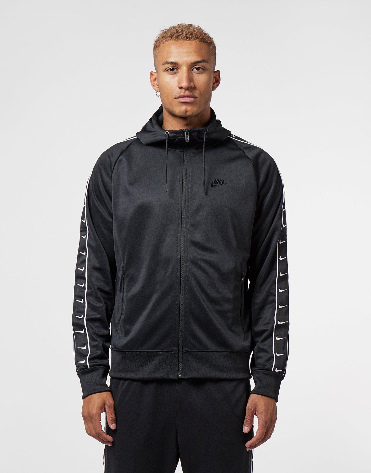 nike tape full zip hoodie black