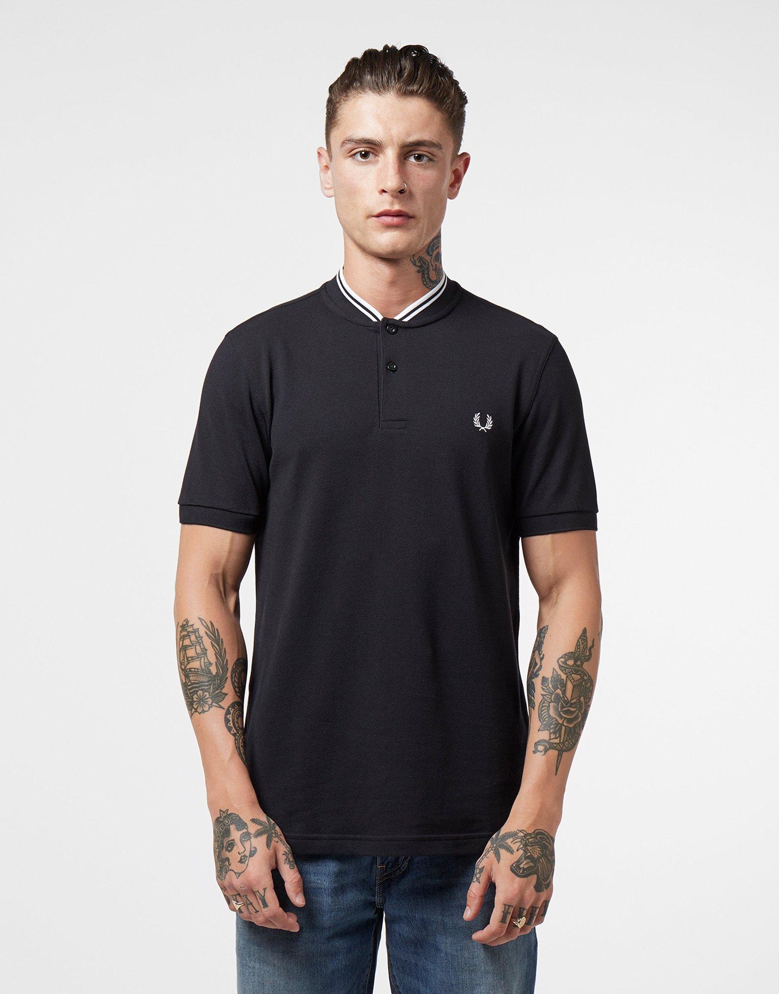 fred perry bomber collar polo
