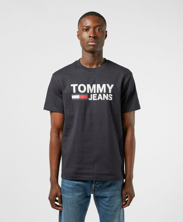 Black Tommy Jeans Classic Logo Short Sleeve T-Shirt | scotts Menswear