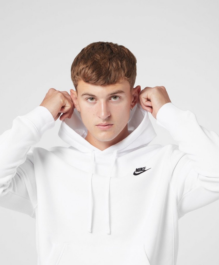 nike essential logo overhead hoodie grey