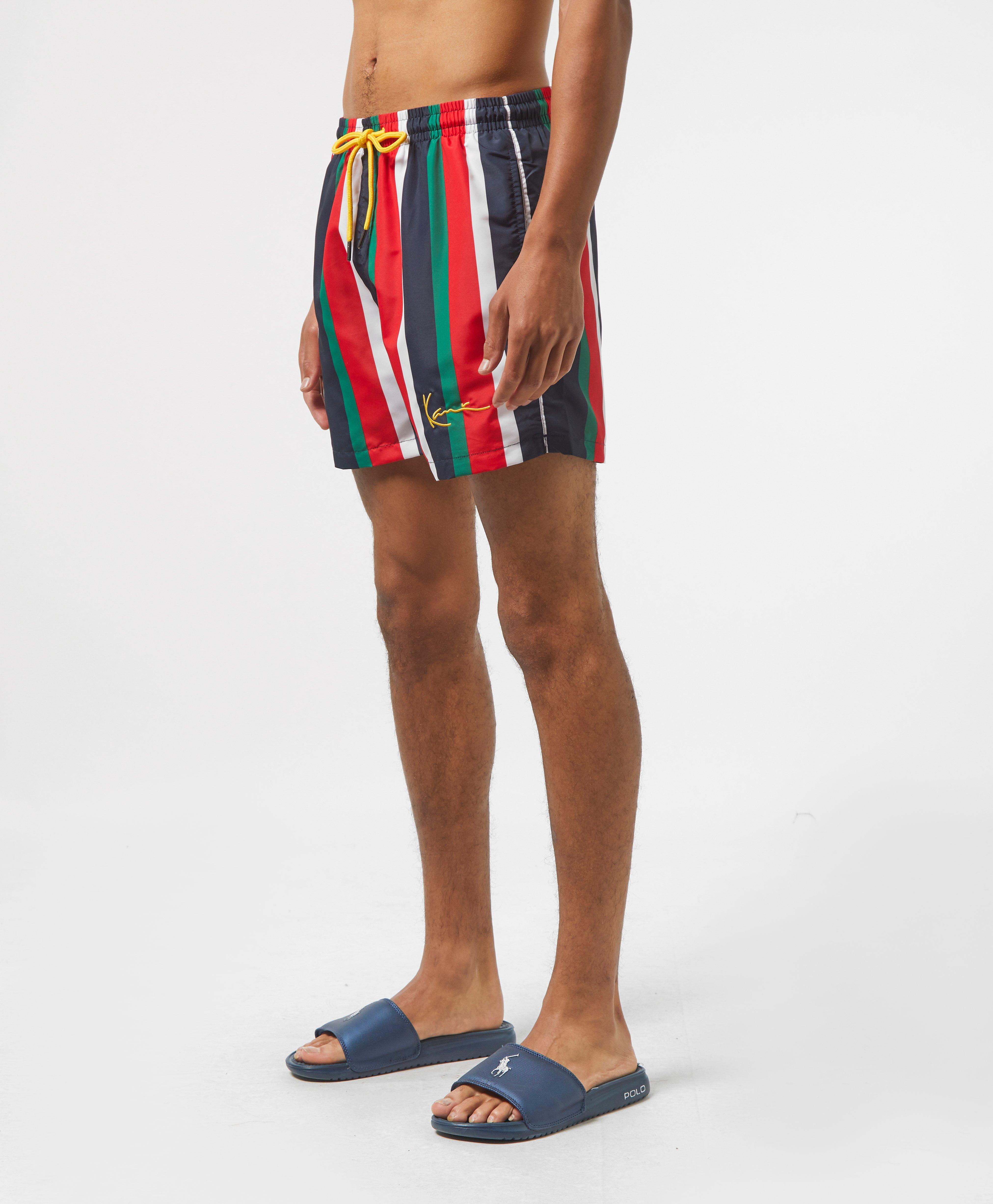 vertical striped swim trunks