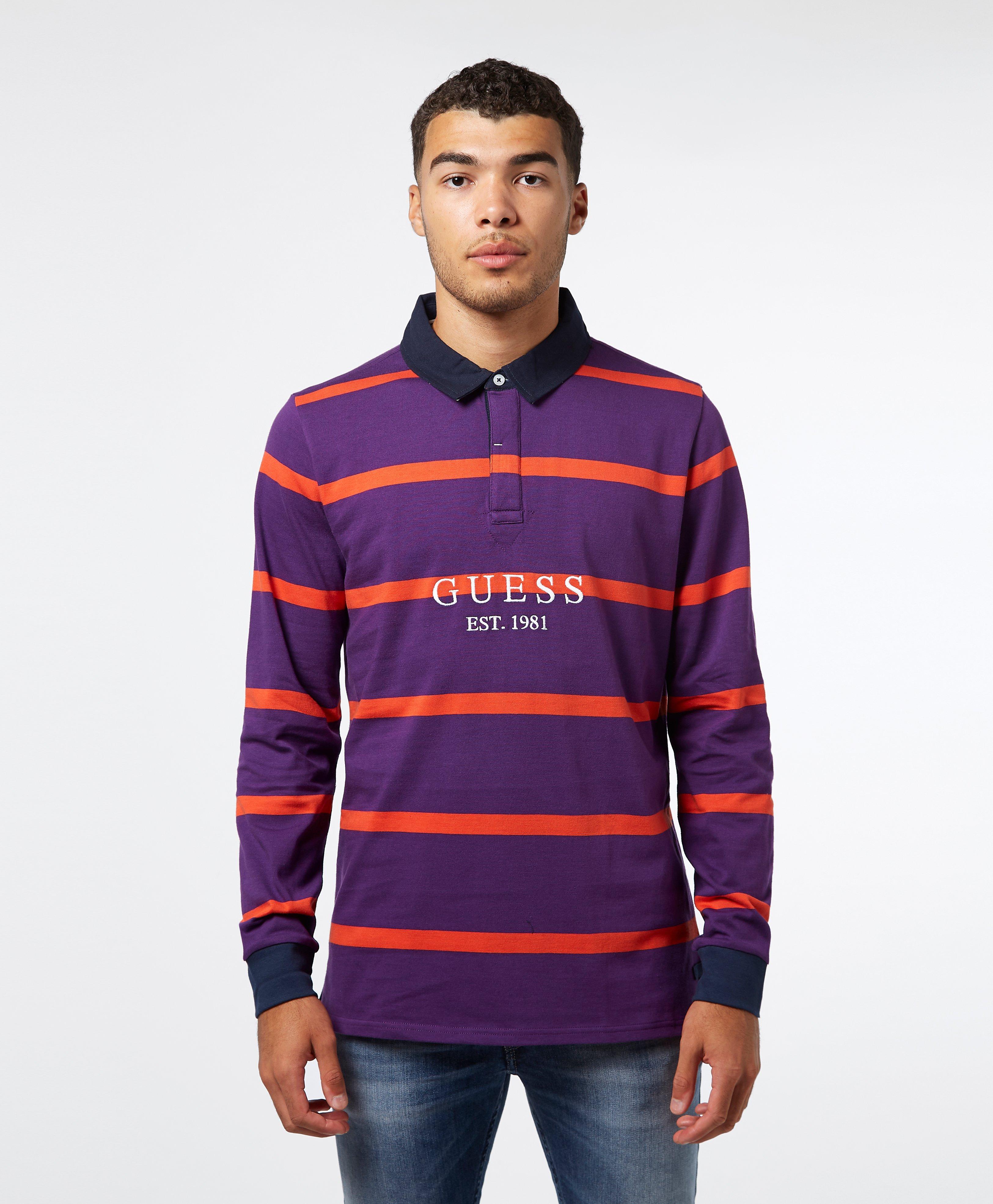 guess long sleeve rugby shirt