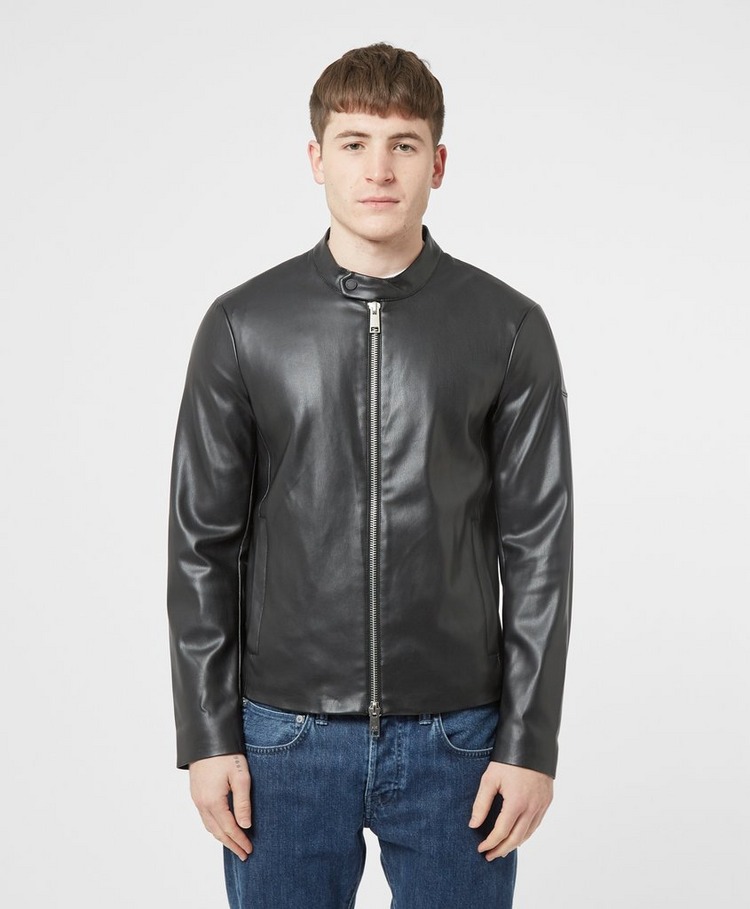 Armani Exchange Leather Blouson Jacket