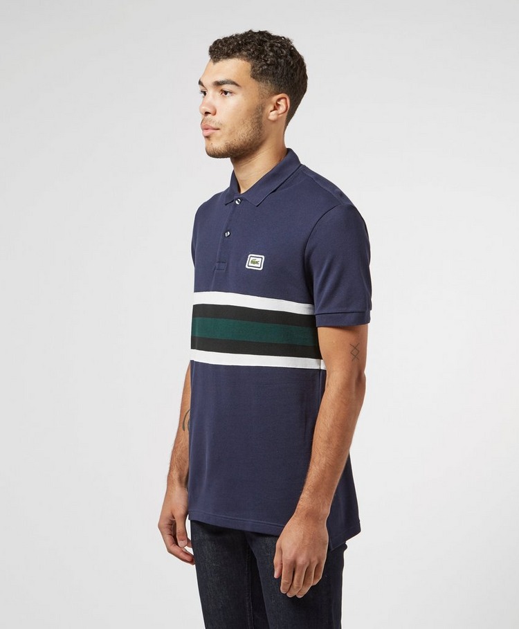 Lacoste Badge Stripe Short Sleeve Polo Shirt | scotts Menswear