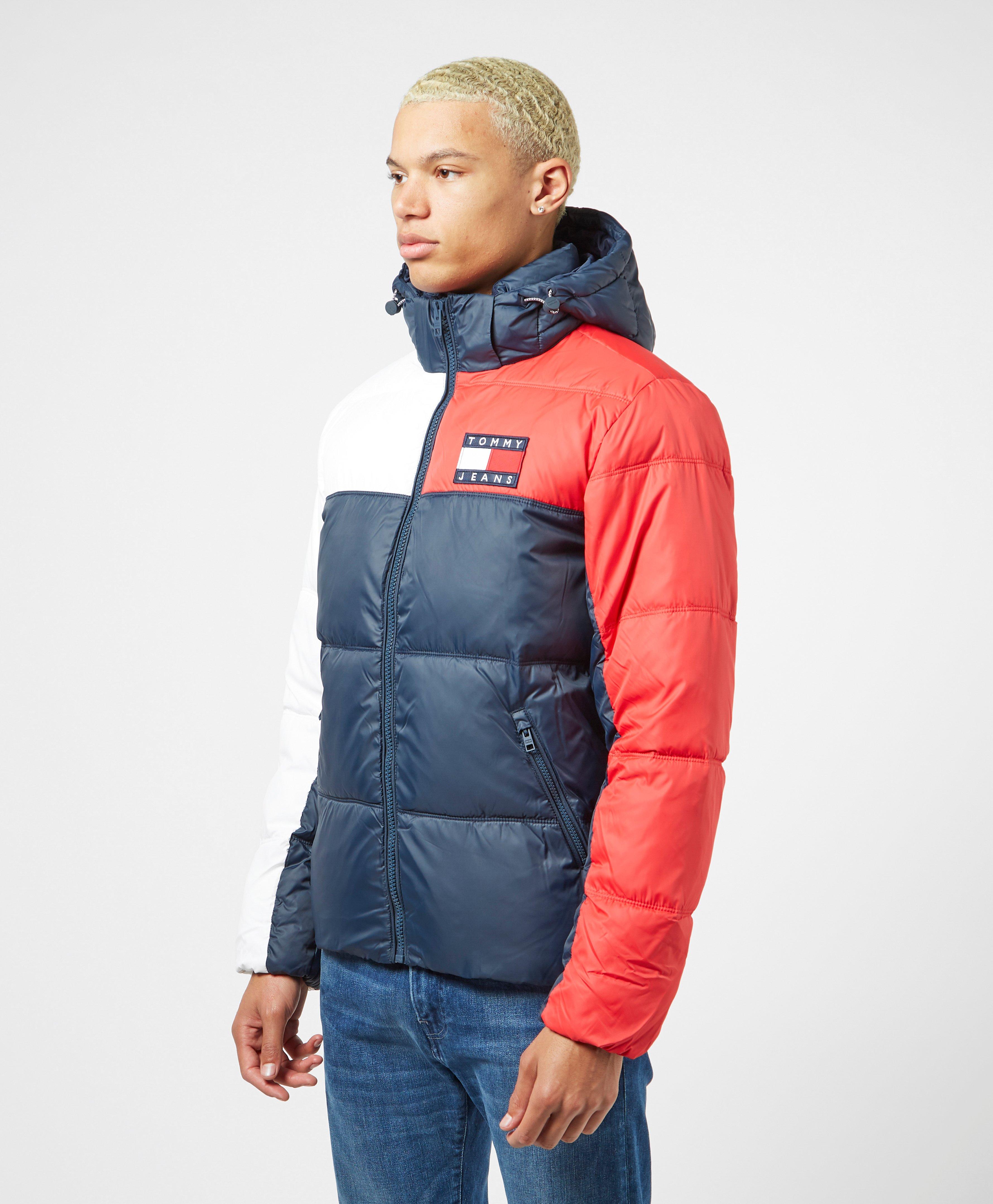 tommy jeans jeans colour block padded jacket