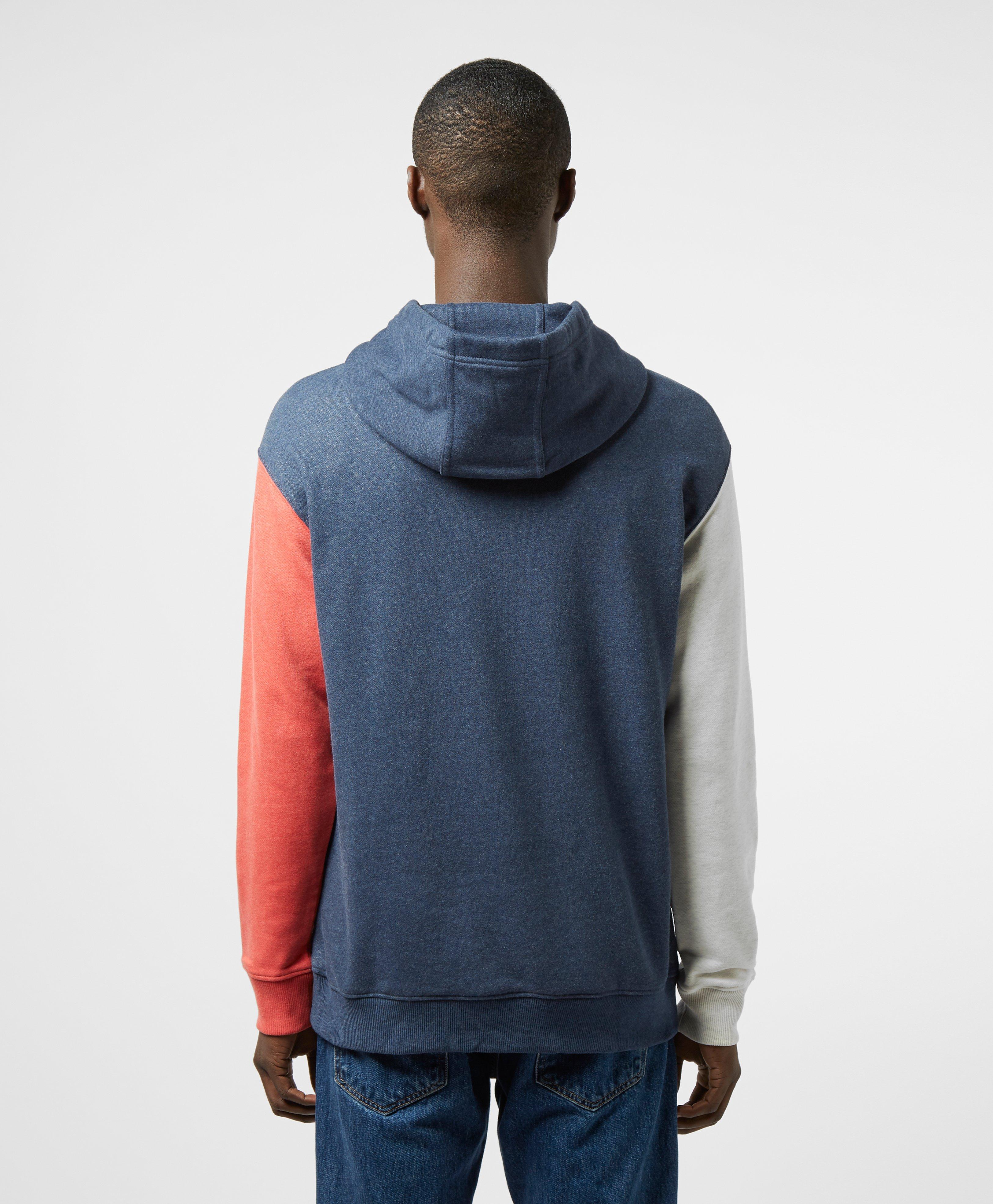 tommy jeans navy fleece colour block hoodie