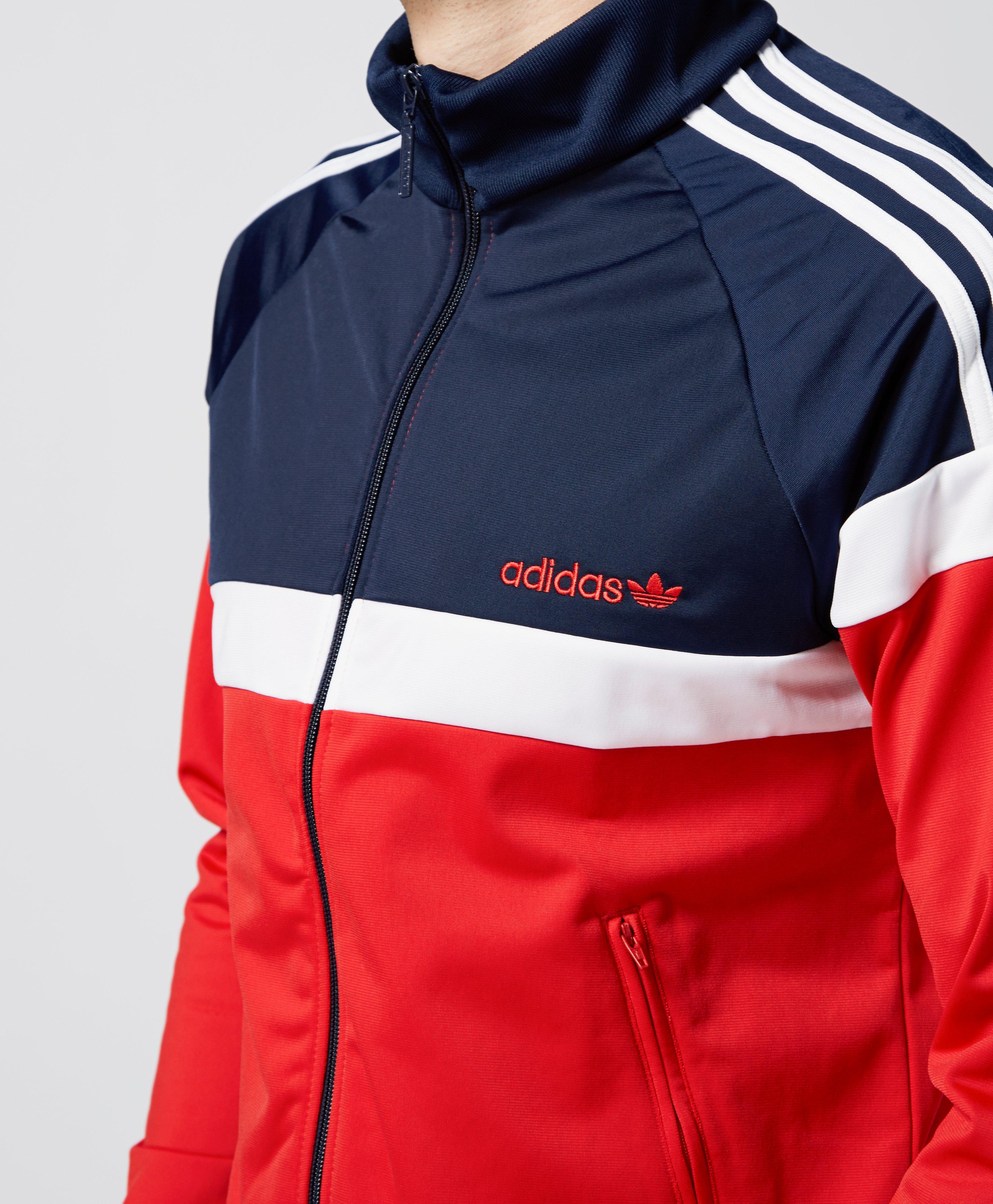 adidas red white and blue tracksuit top