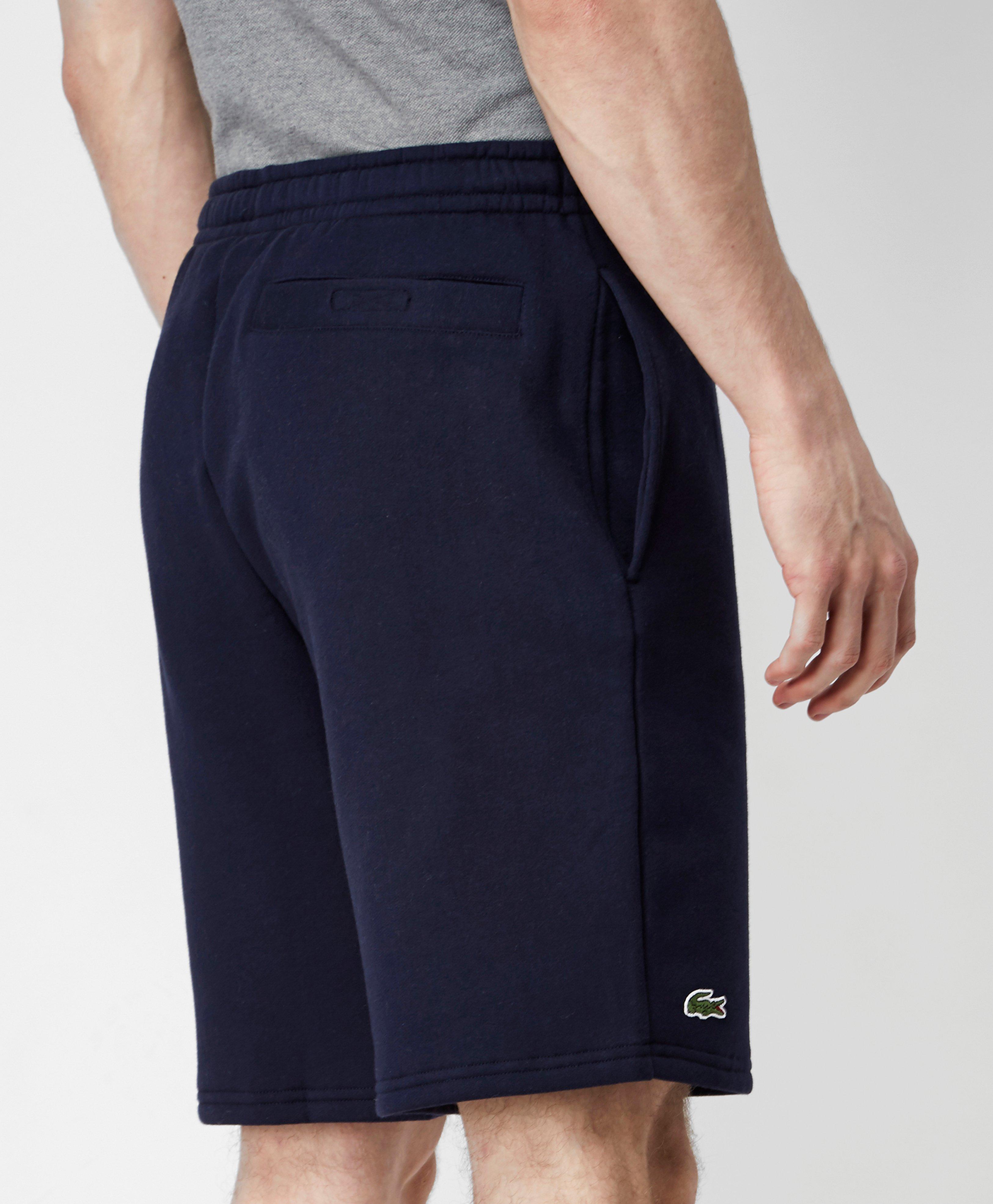 lacoste navy fleece shorts