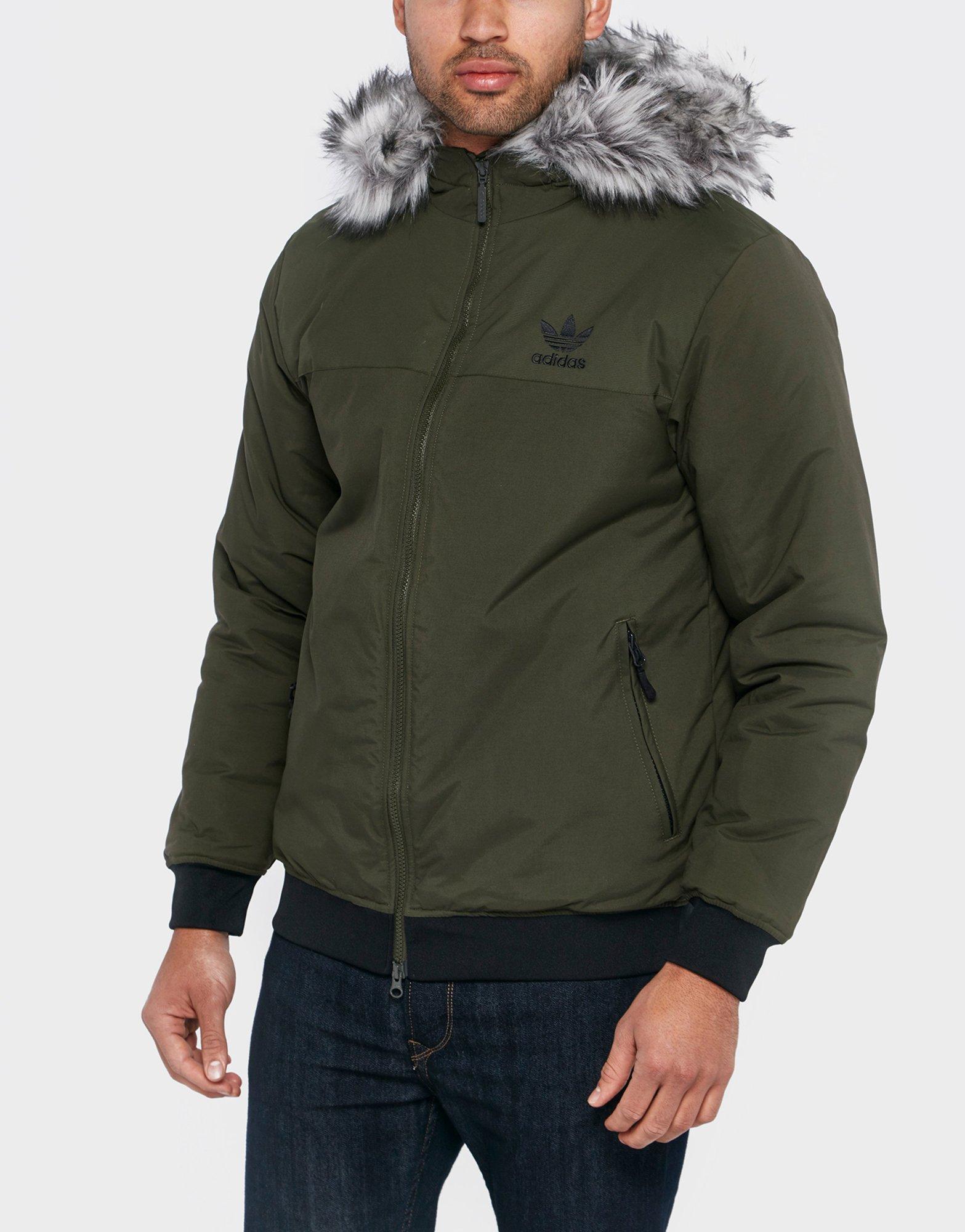 adidas originals trefoil fur parka jacket