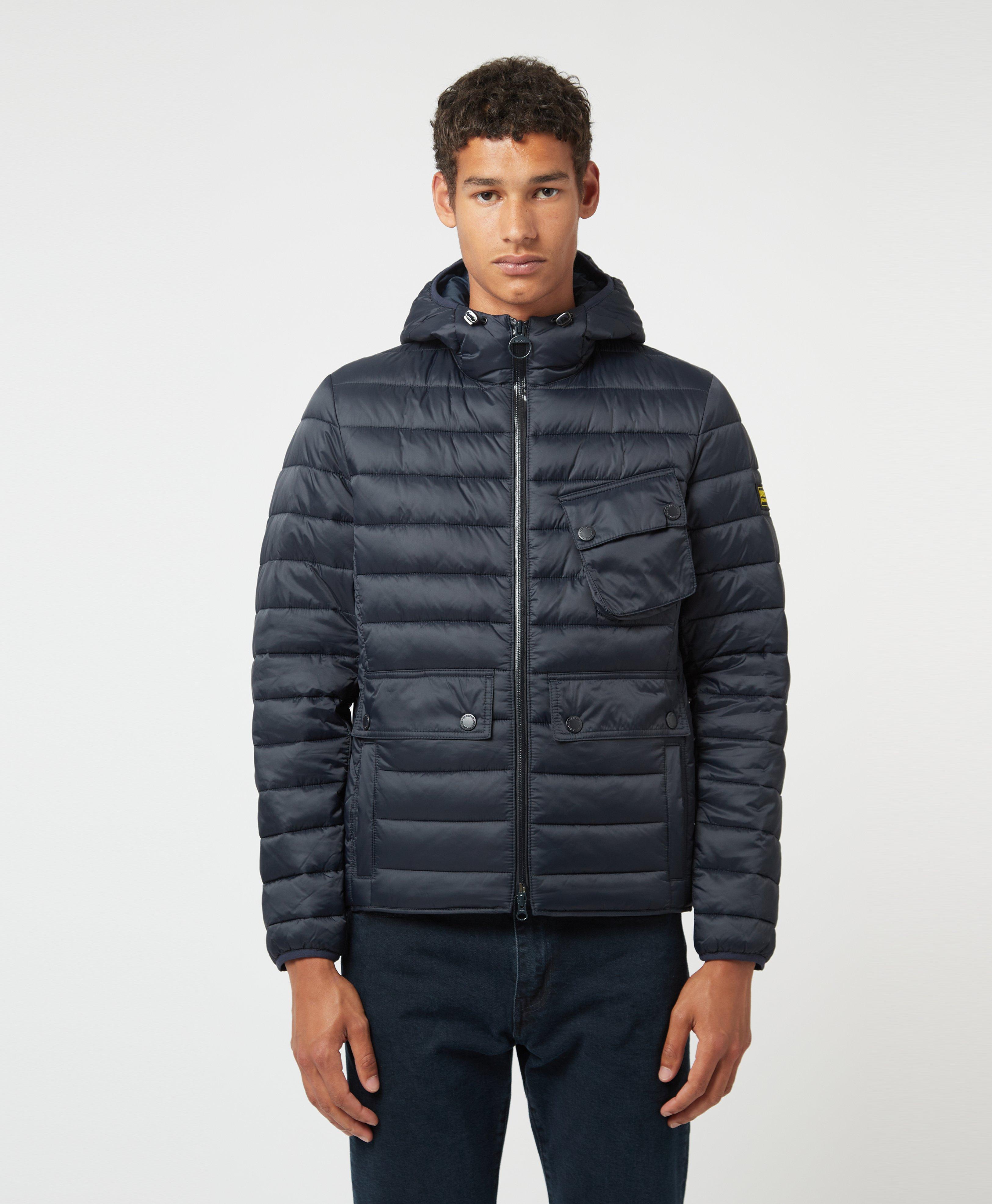 barbour international ouston hooded quilted jacket