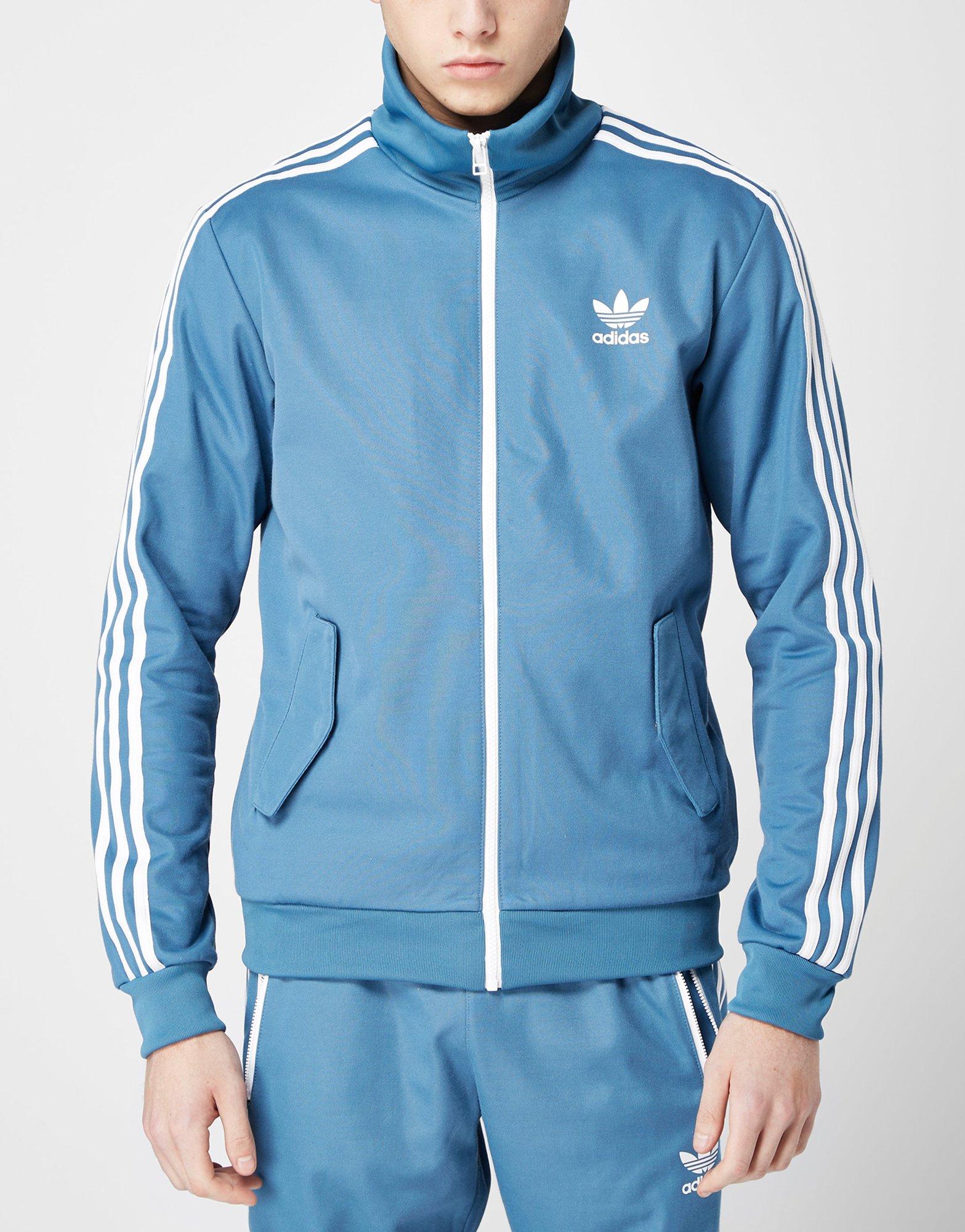 adidas beckenbauer track top blue