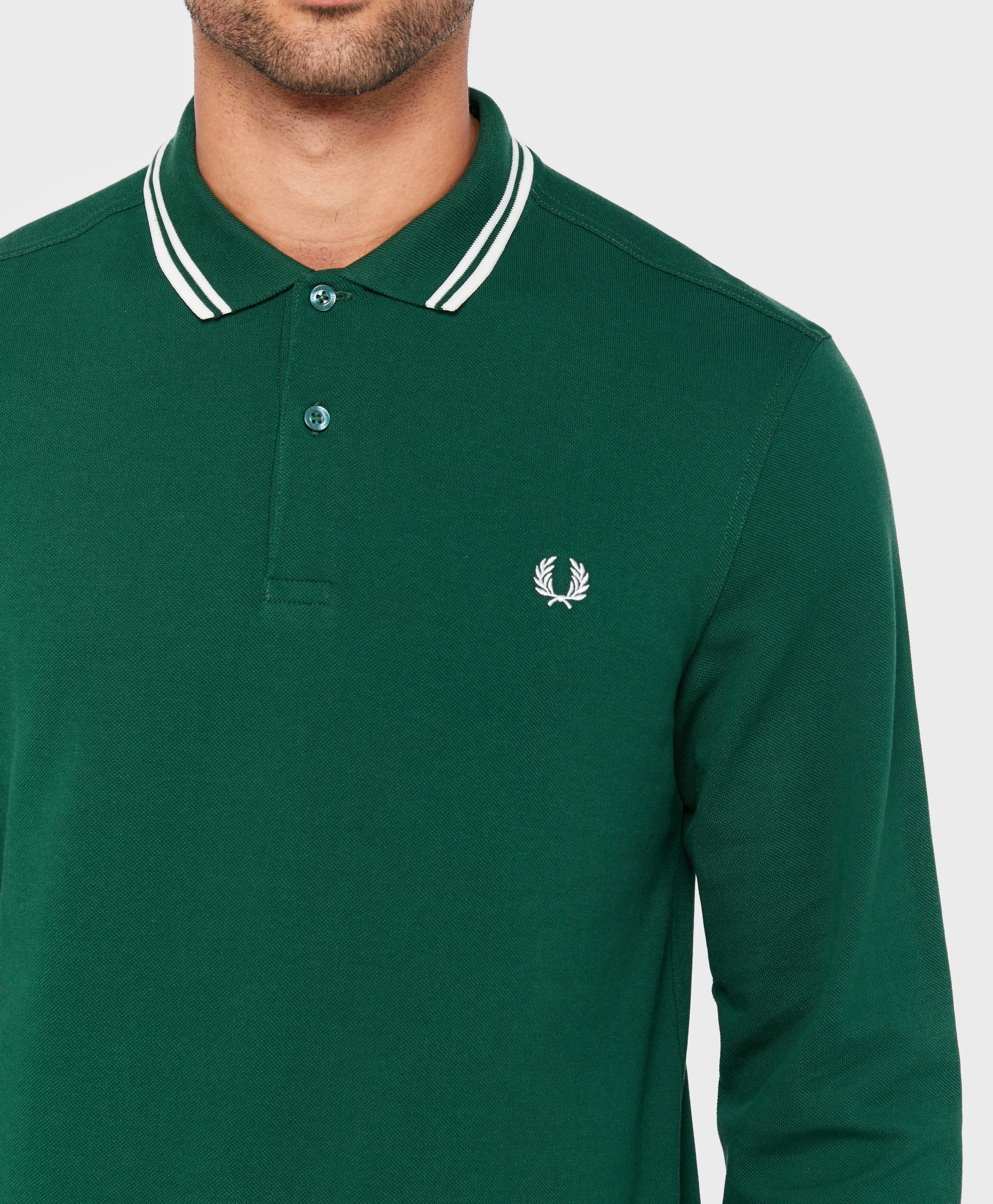 fred perry long sleeve twin tipped polo